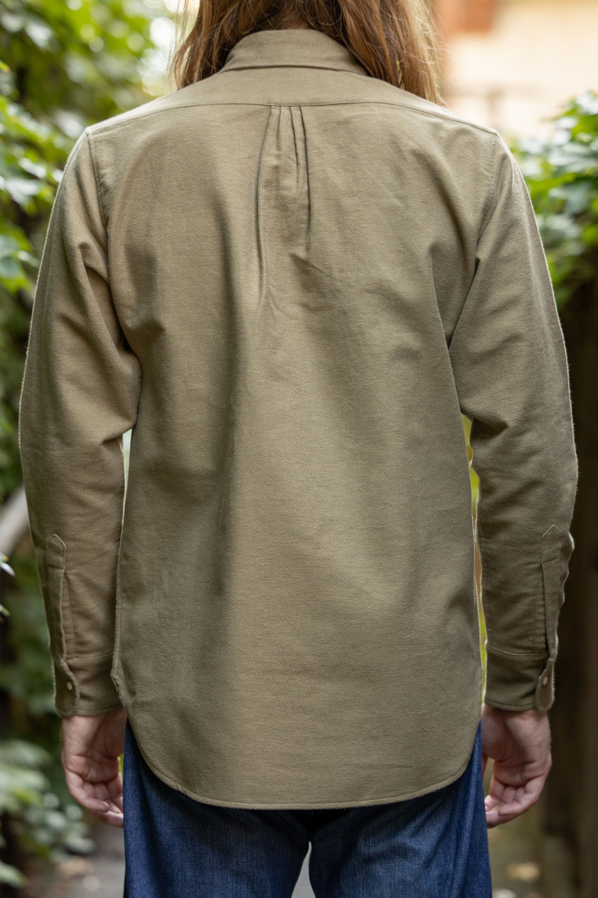 Wythe Moleskin Pearlsnap Shirt - Olive