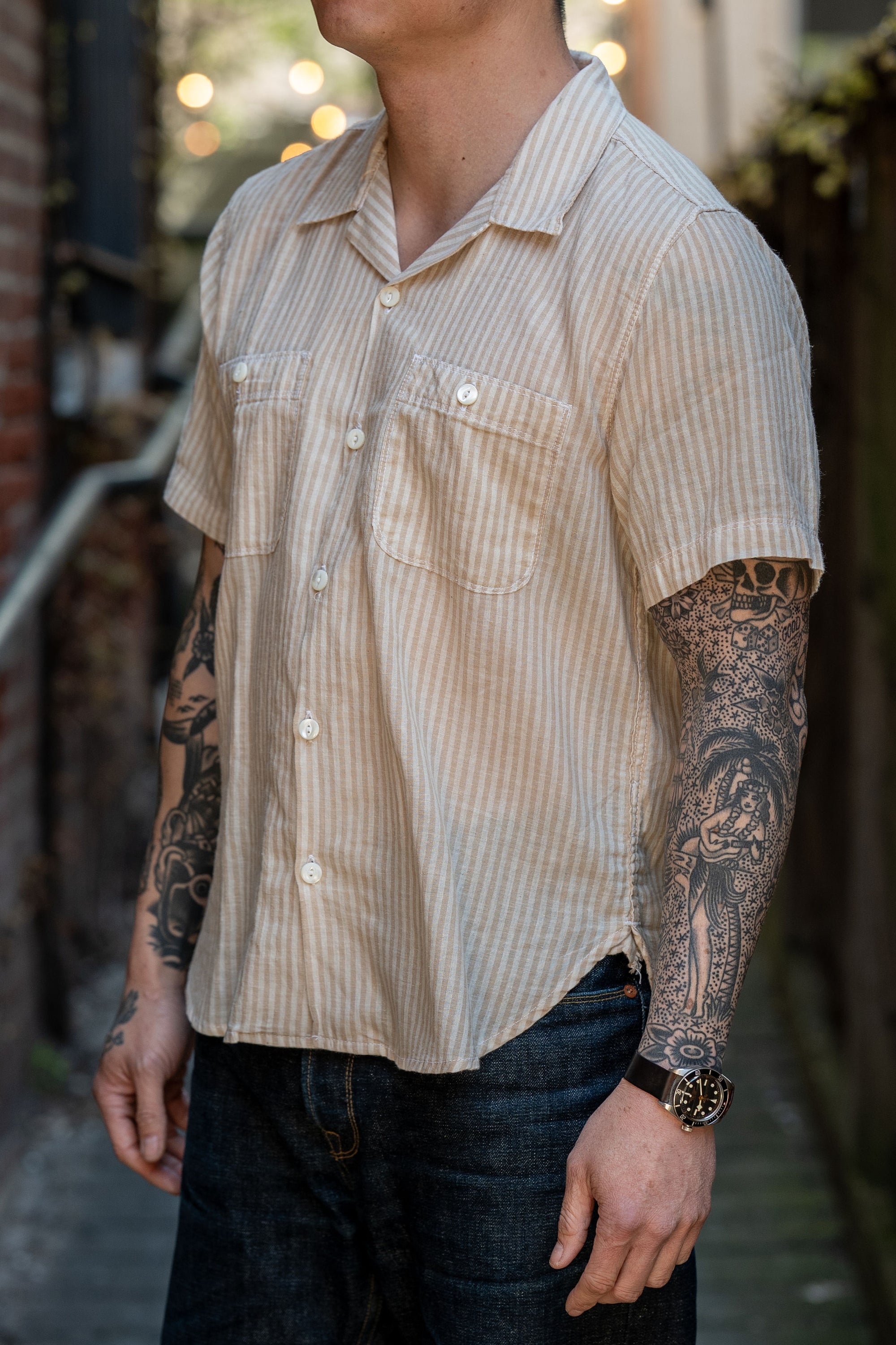 Freenote Cloth Dayton - Tan Stripe