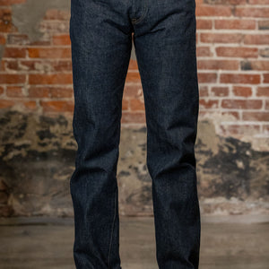 Front view of the Oni Denim 288-GC15 - 15oz Regular Straight Green Cast Denim