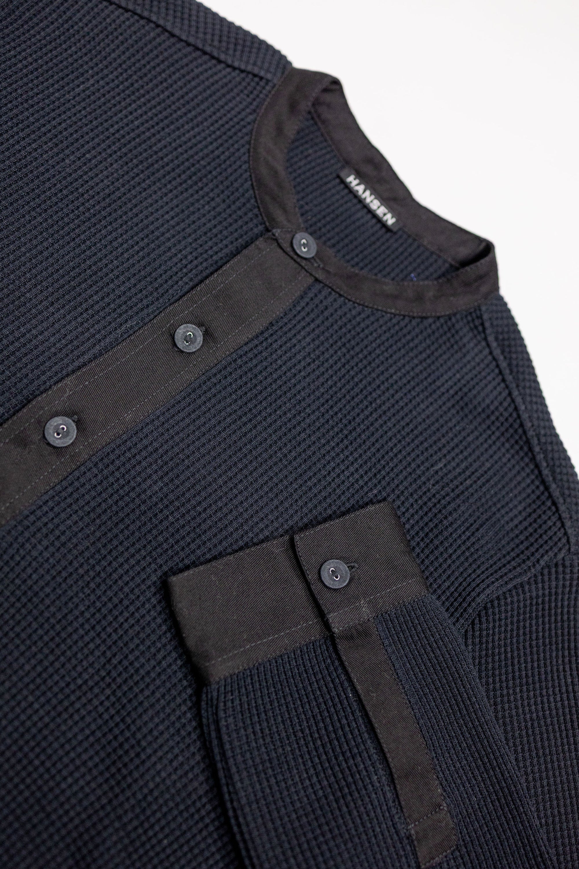 Hansen Garments Hermann Long Sleeve Henley - Black