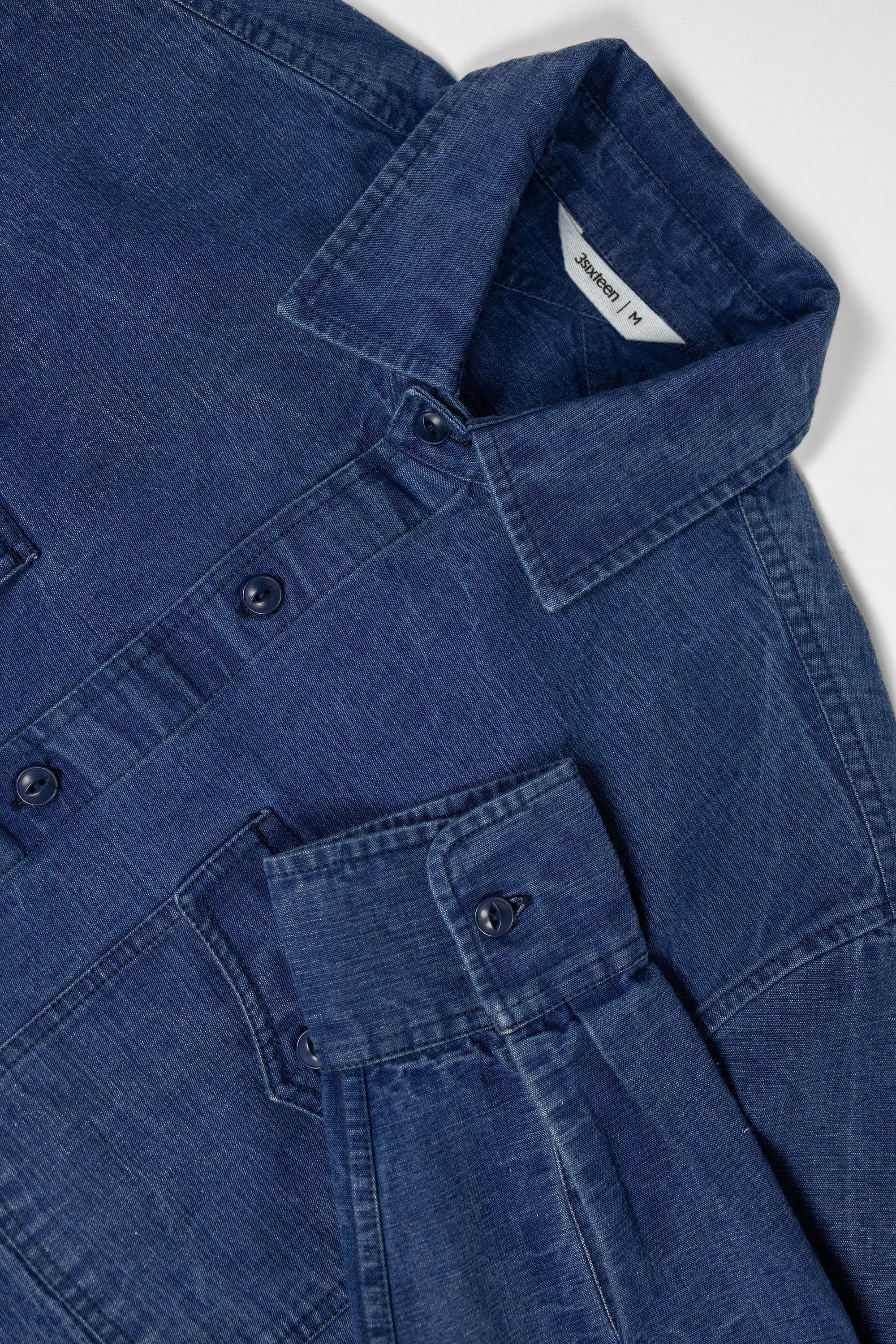 3sixteen USN Overshirt - Stonewashed Indigo Canvas