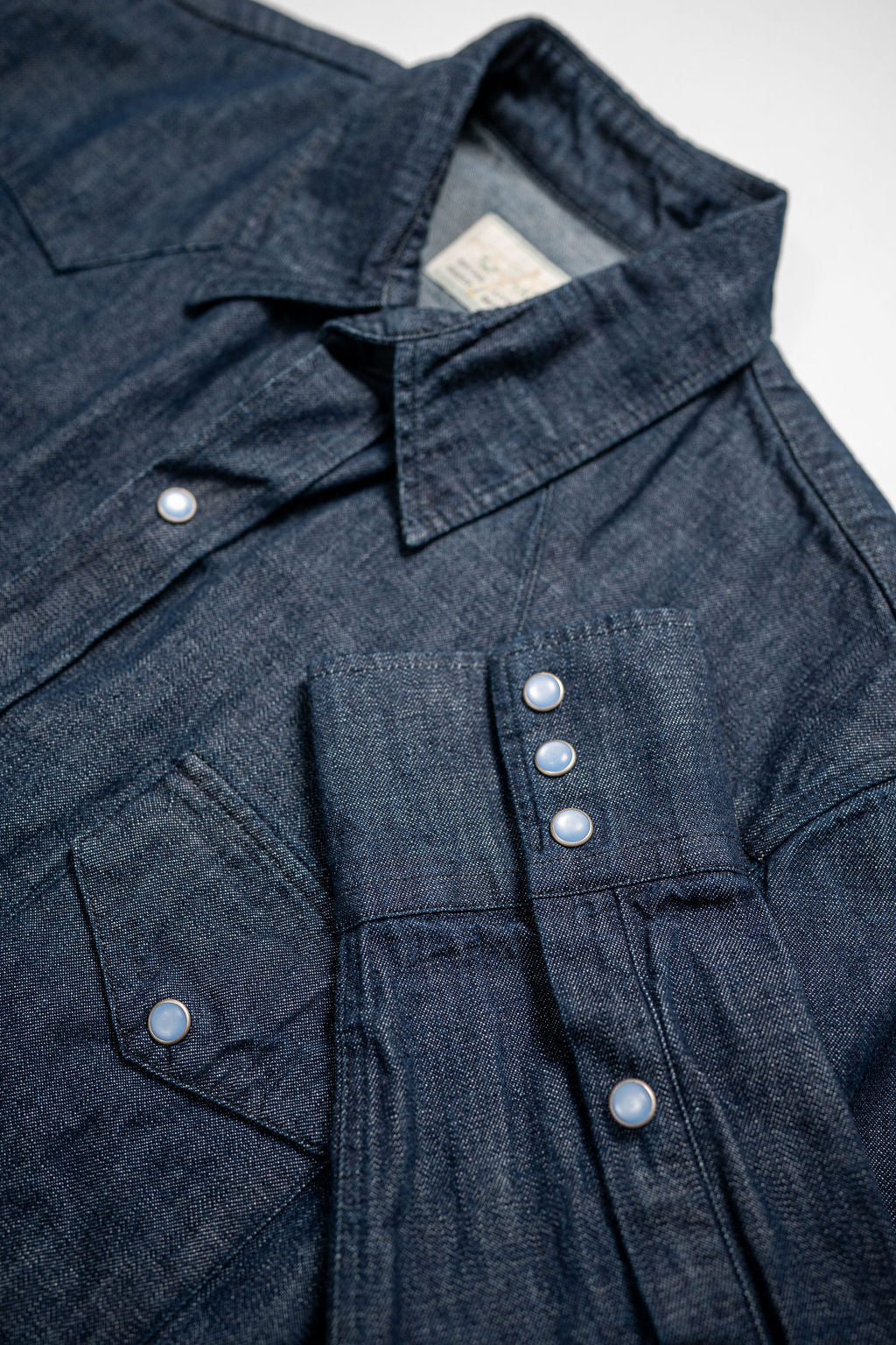 Wythe Denim Pearlsnap Shirt - Rinsed Indigo