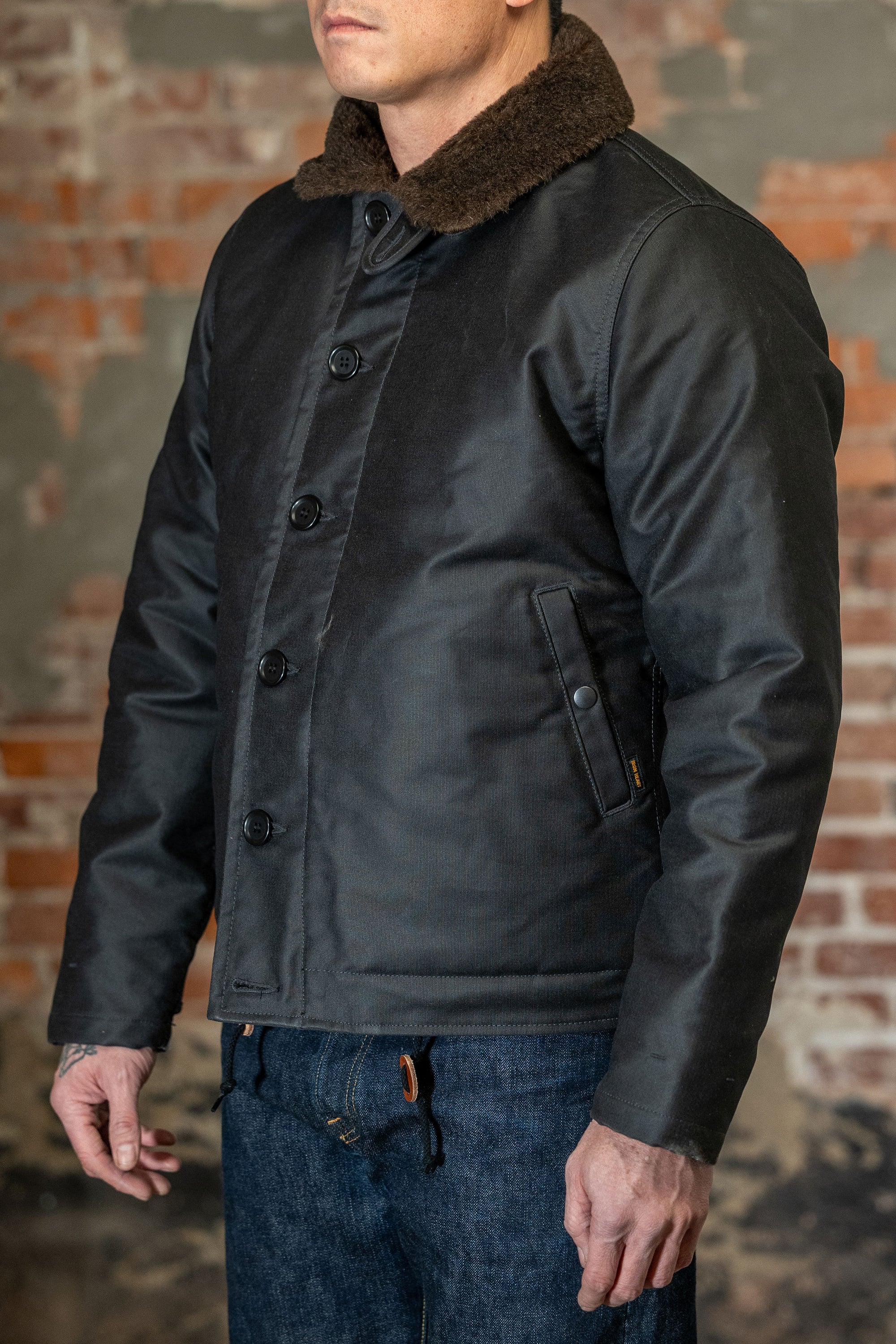 Iron Heart IHM-35-NAV Whipcord N1 Deck Jacket - Navy