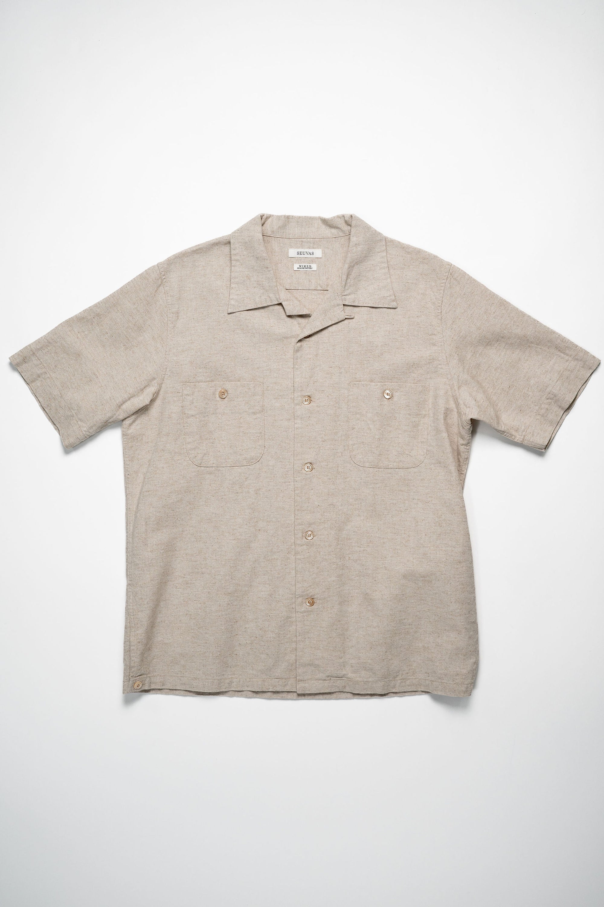 Seuvas Open Necked Short Sleeve - Natural
