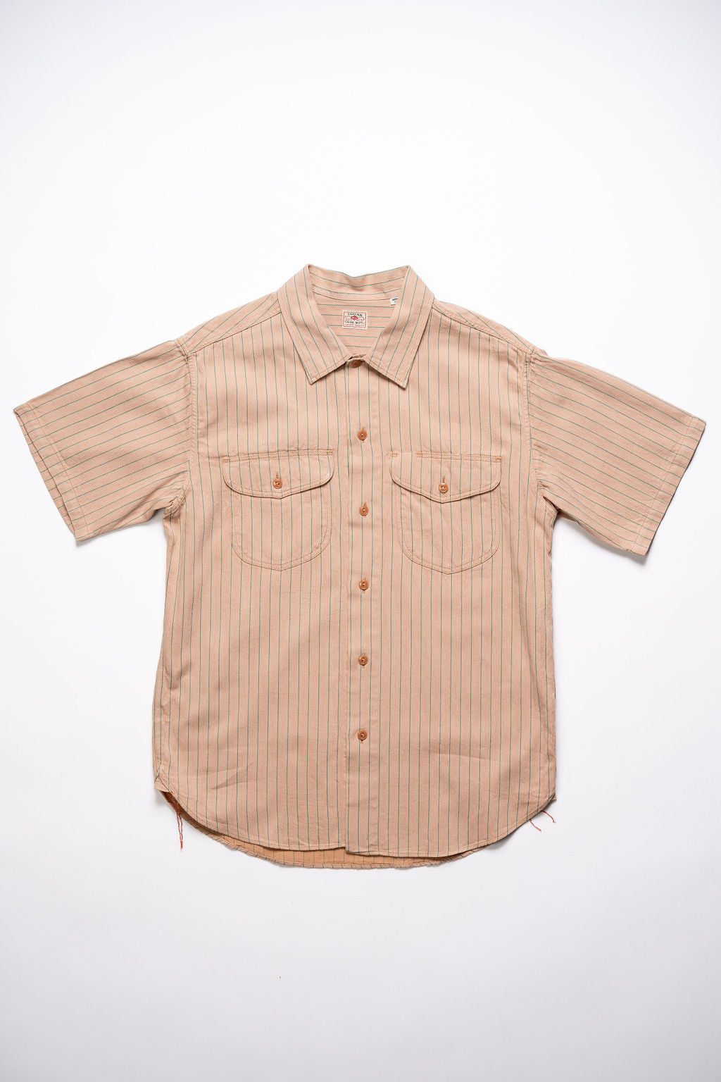 Sugar Cane Coke Stripe Work Shirt - Beige