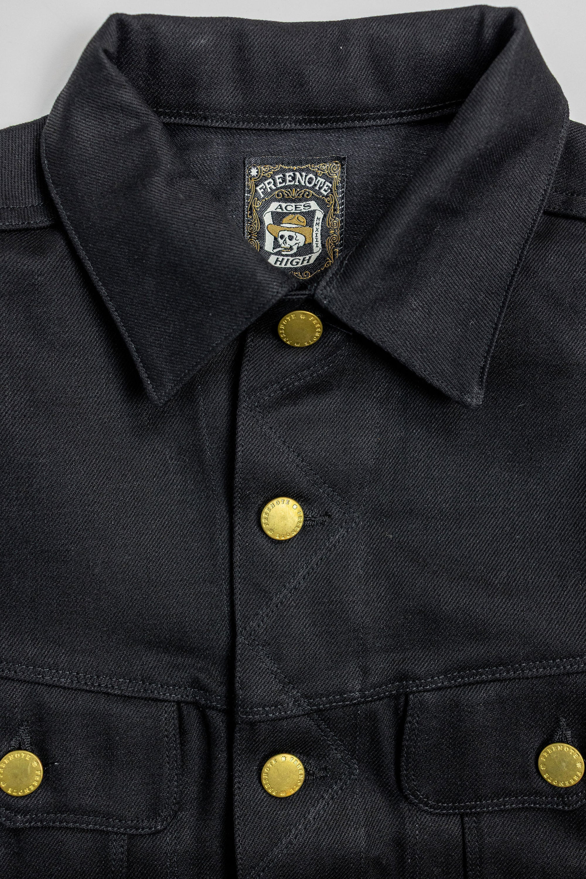 Freenote Cloth High Low Jacket -  14oz Aces High Black Denim
