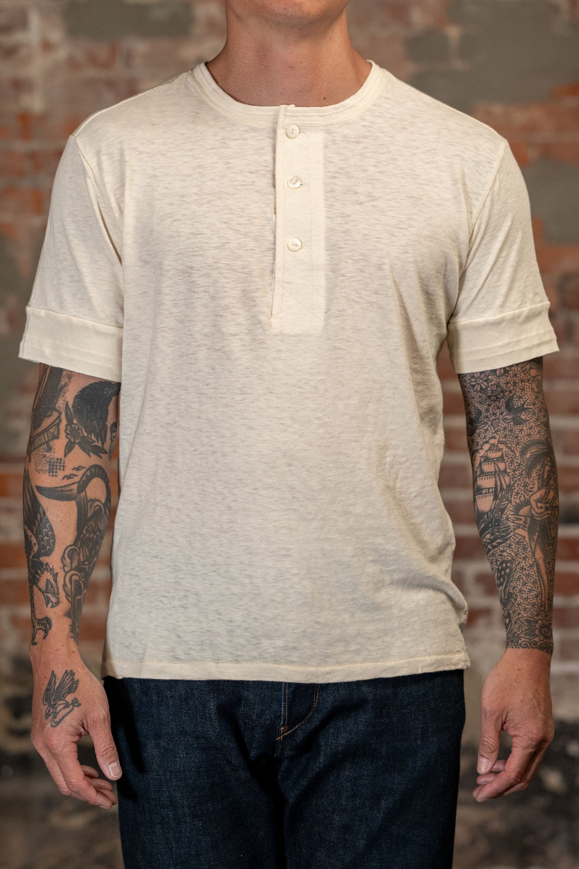 Freenote Cloth Fairmont Henley S/S - Natural
