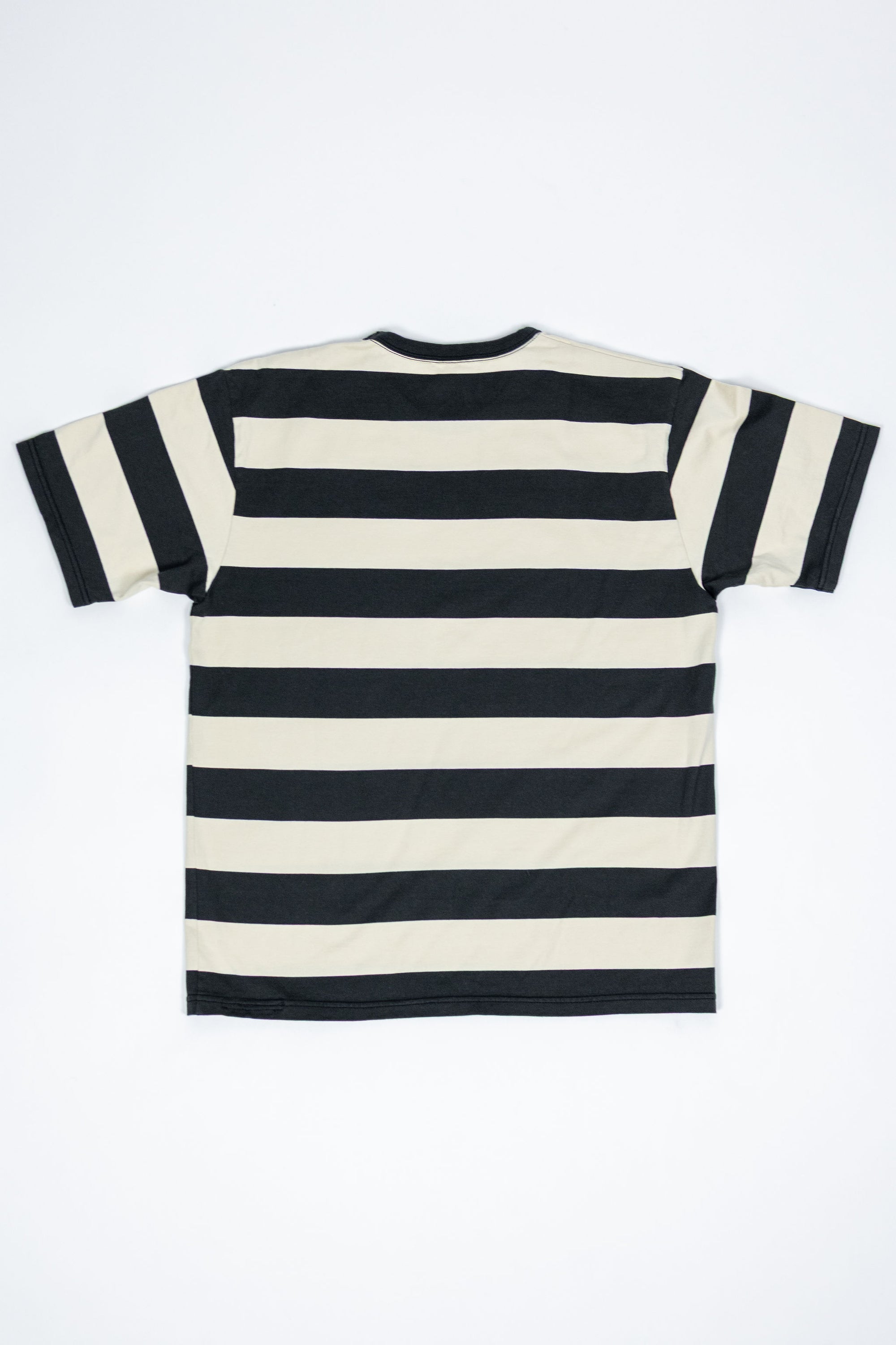 The Flat Head FN-THB-002 Border T-Shirt - Ivory/Light Black