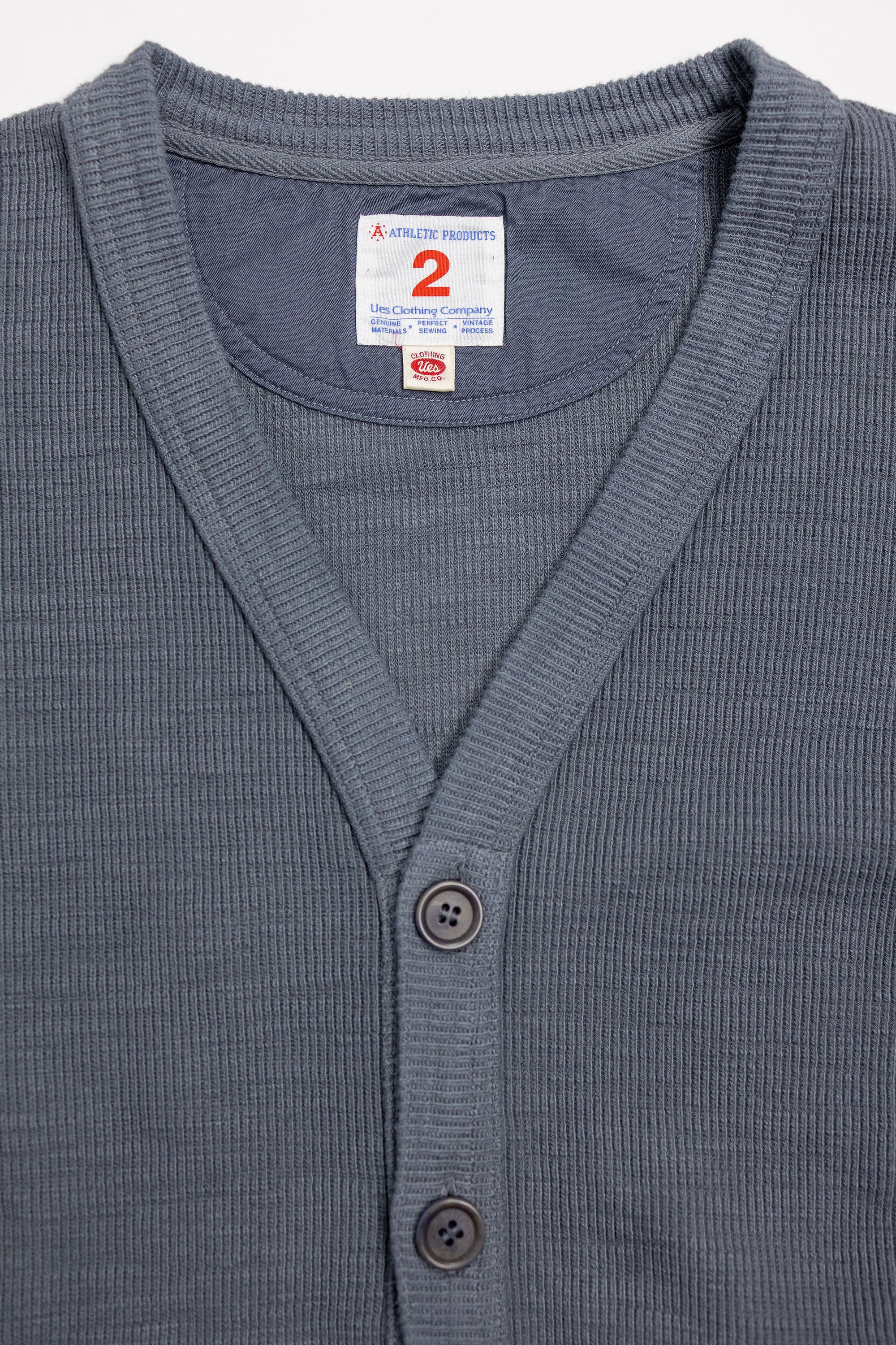 UES 772301 Single Rib Cardigan - Gray