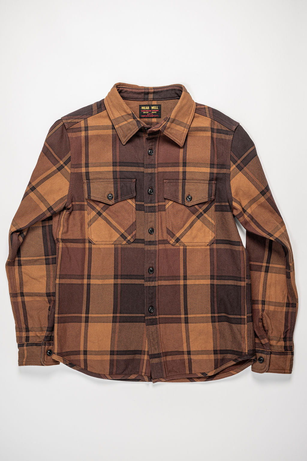 UES 502451 Extra Heavy Flannel Shirt - Orange