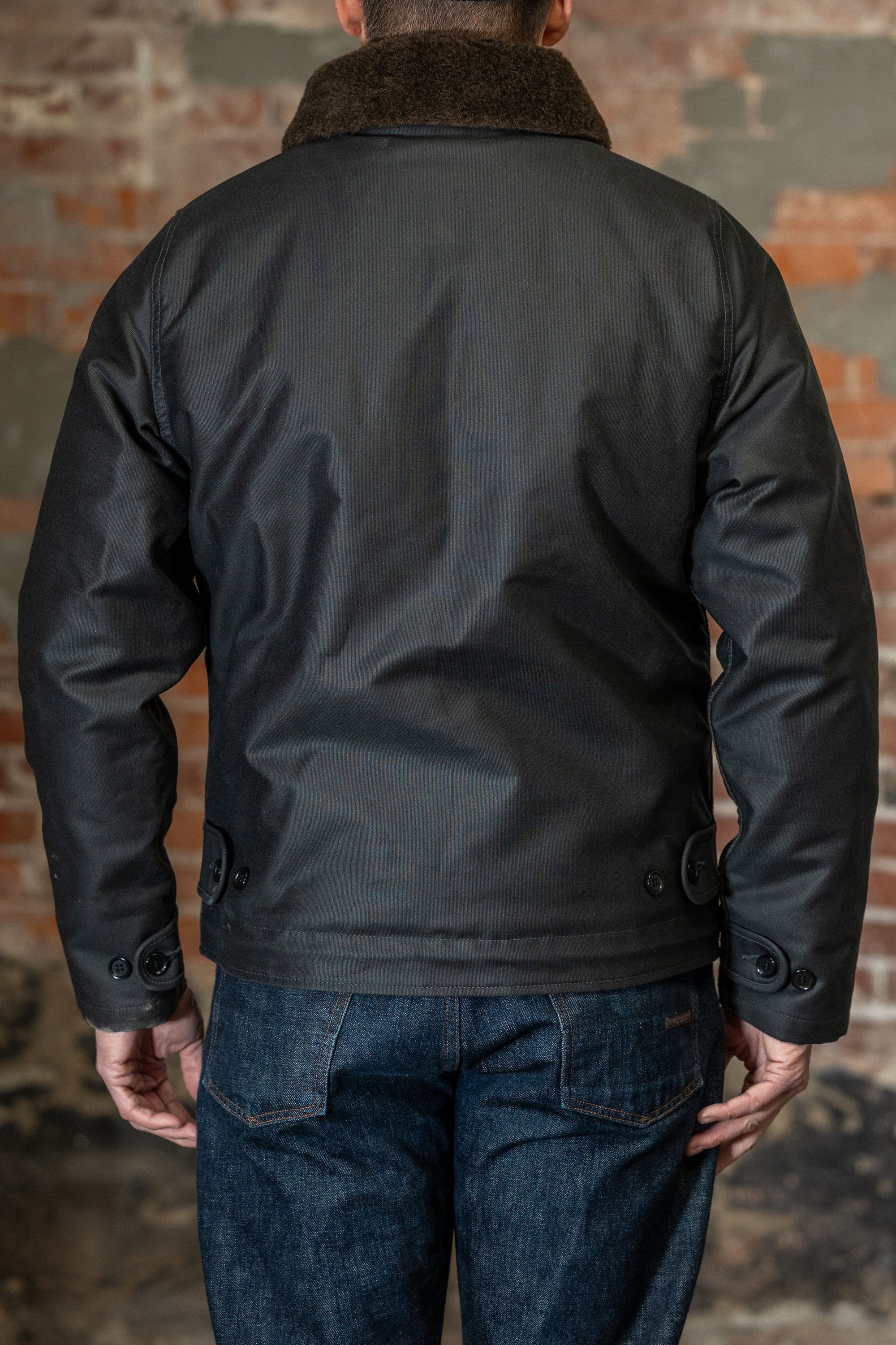 Iron Heart IHM-35-NAV Whipcord N1 Deck Jacket - Navy