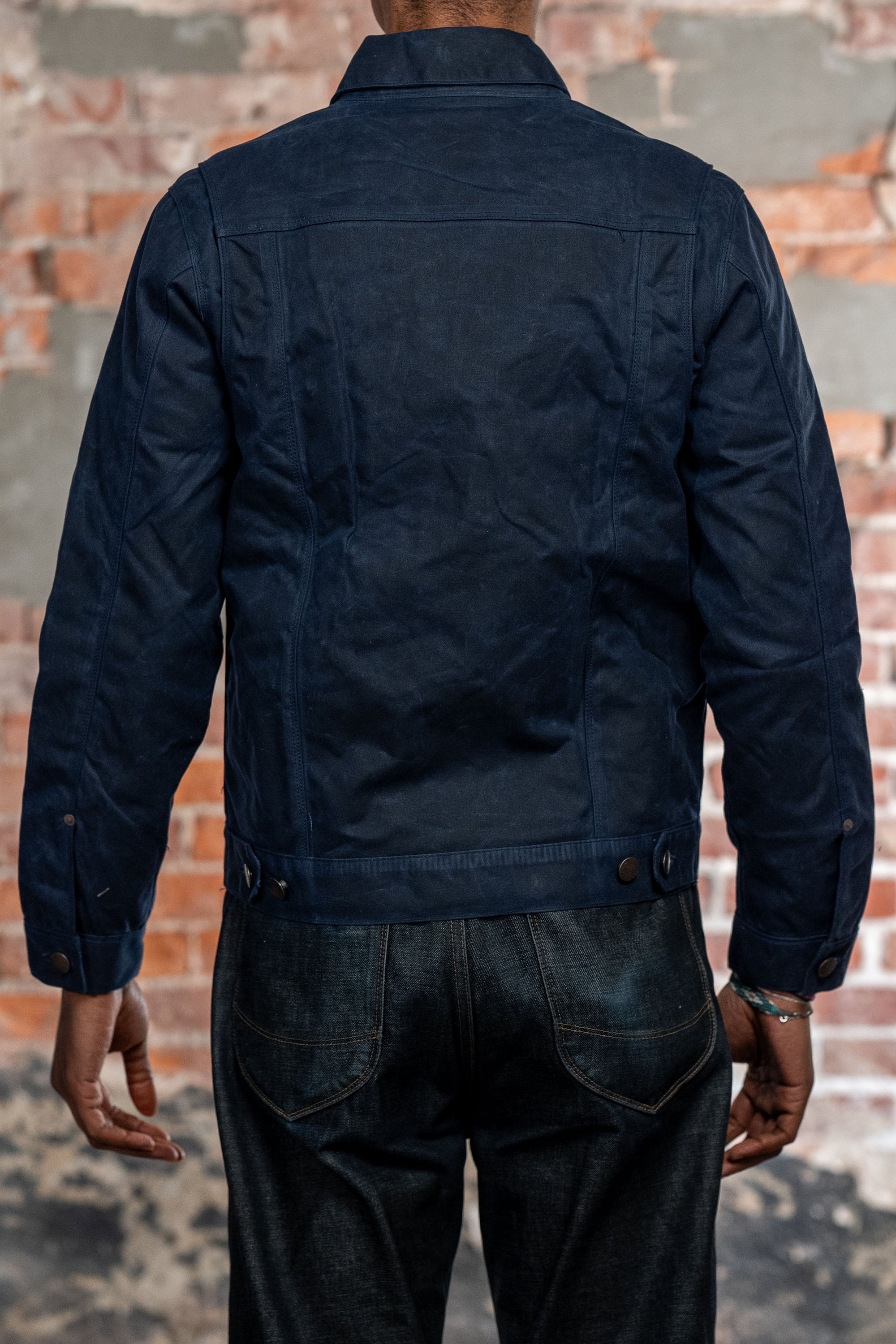 Freenote Cloth Waxed Riders Jacket - Navy