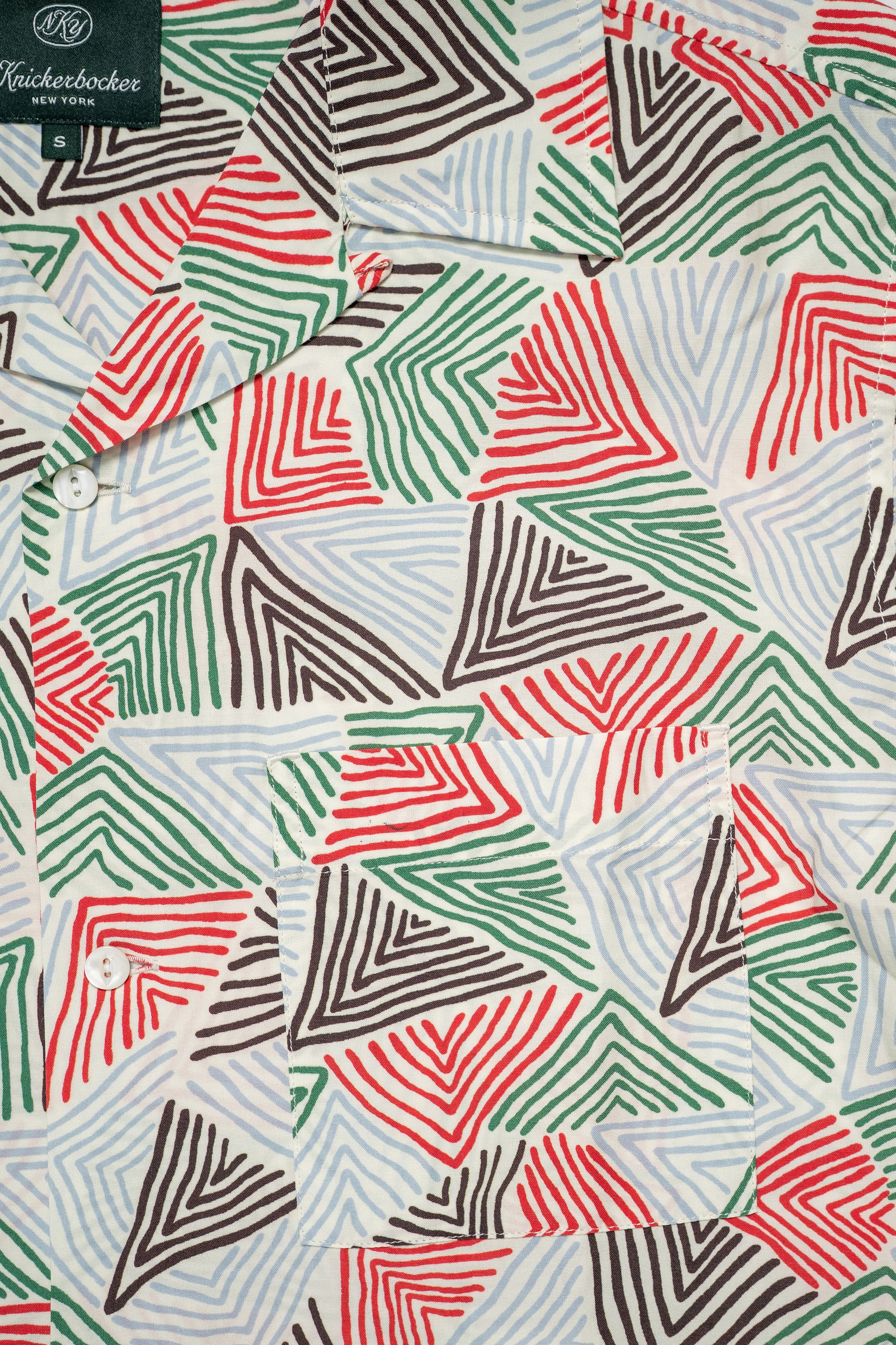 Knickerbocker Doodle Rayon & Cotton Shirt - Bone