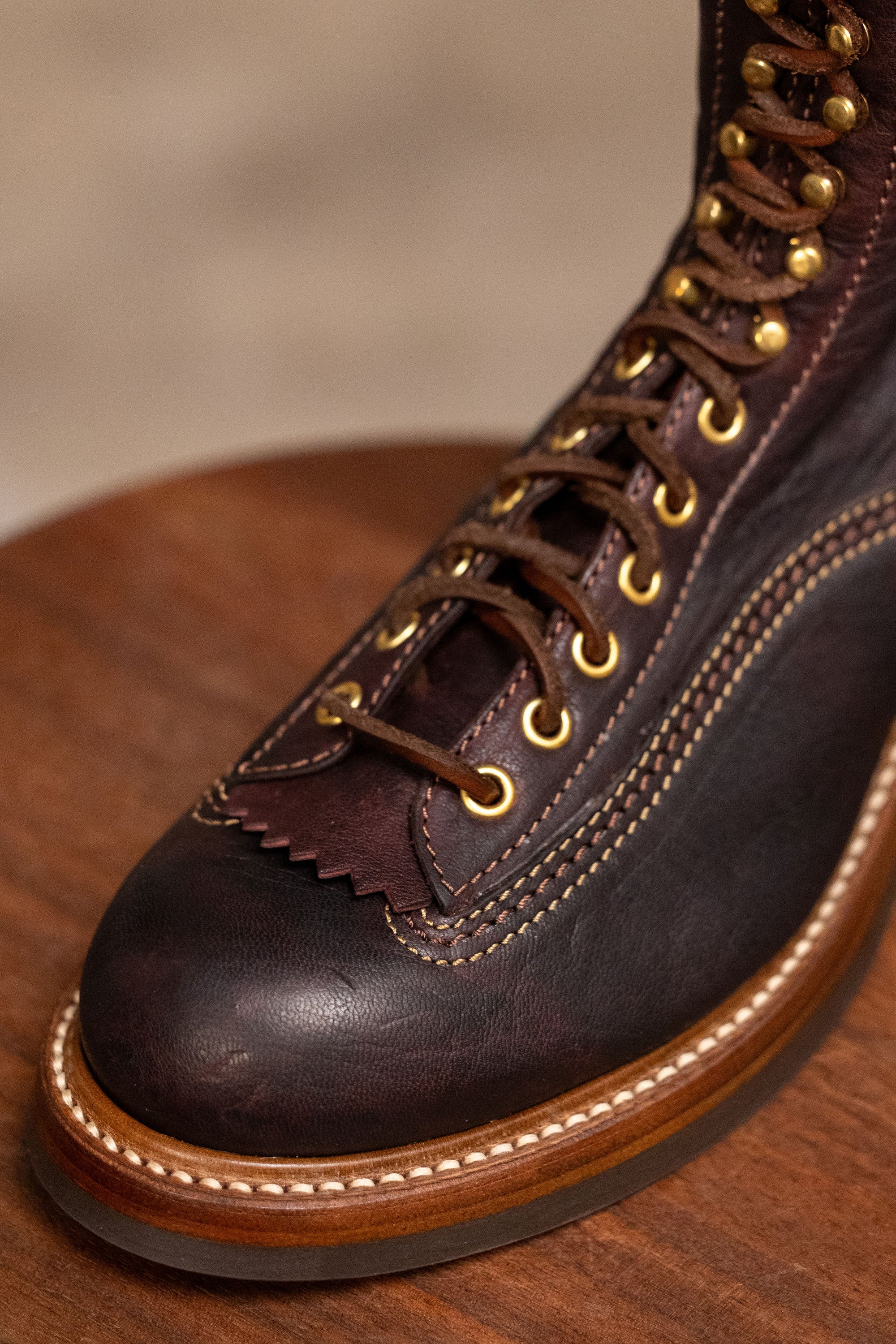 John Lofgren Donkey Puncher Boots - Burnt Dark Brown Ezo Shika Deerskin
