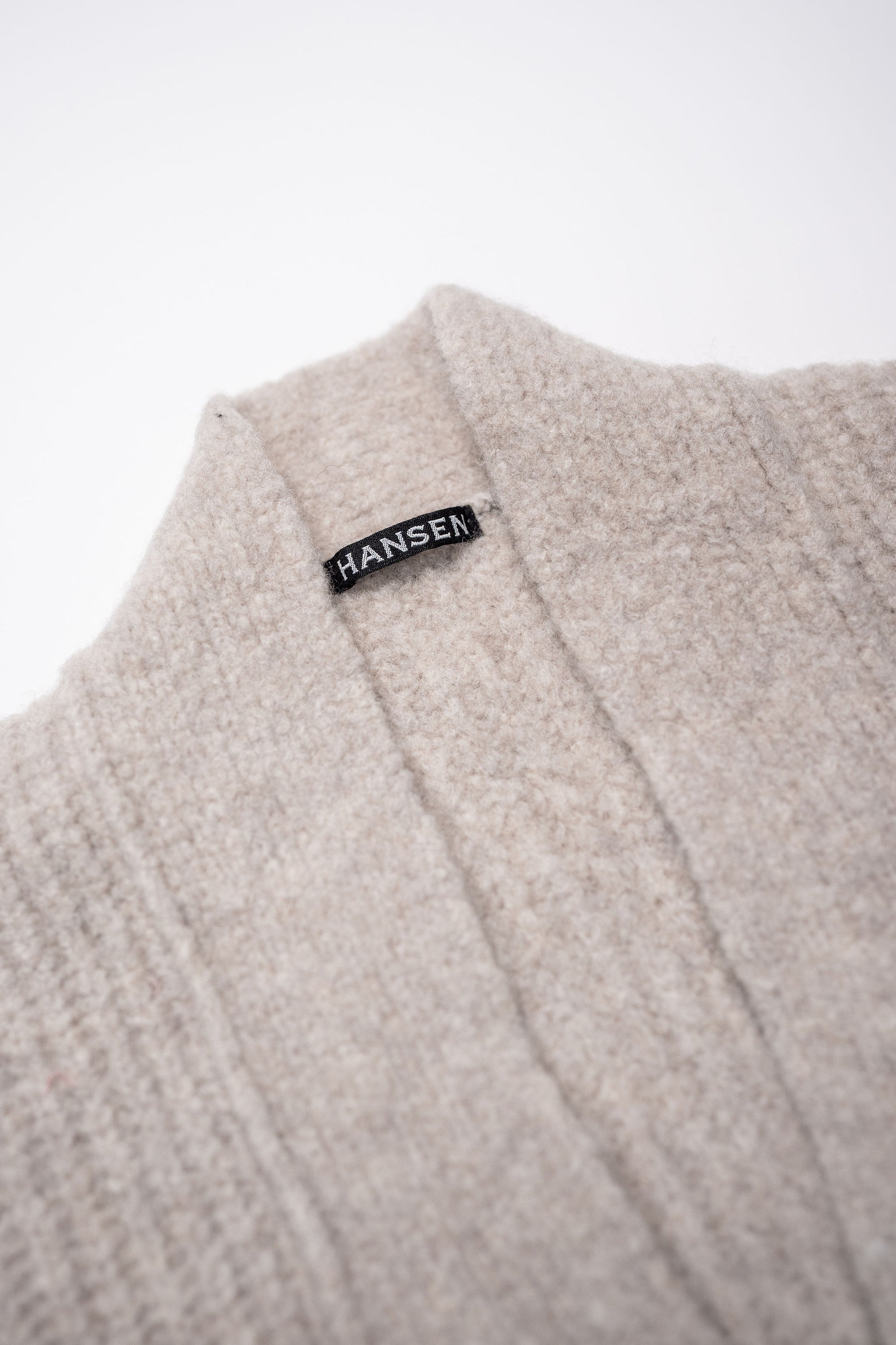 Hansen Garments Linus Knitted Cardigan - Fuzzy Natural