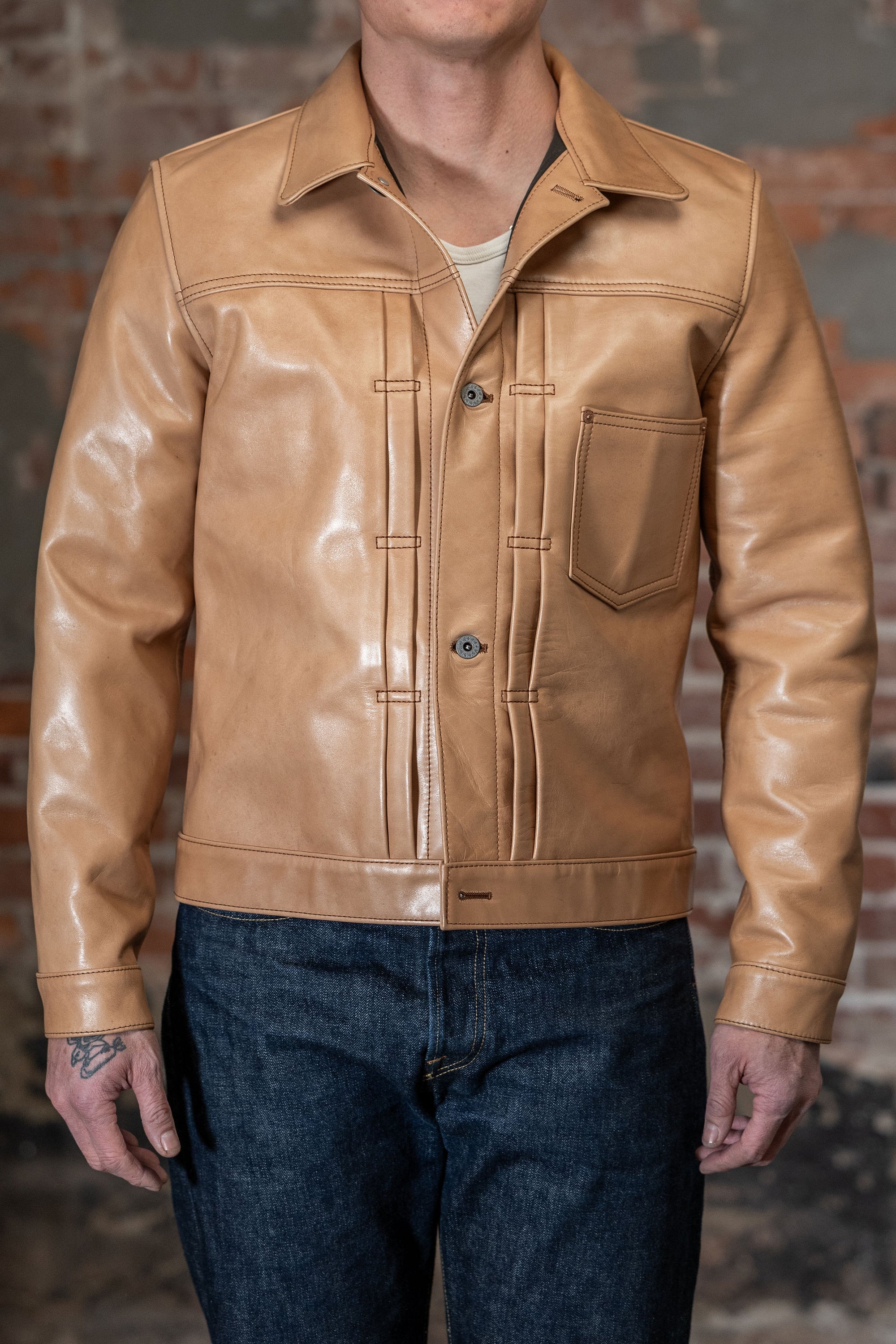 Y'2 KB-140-T Kakishibu Persimmon Tanned Horsehide - Type I Jacket