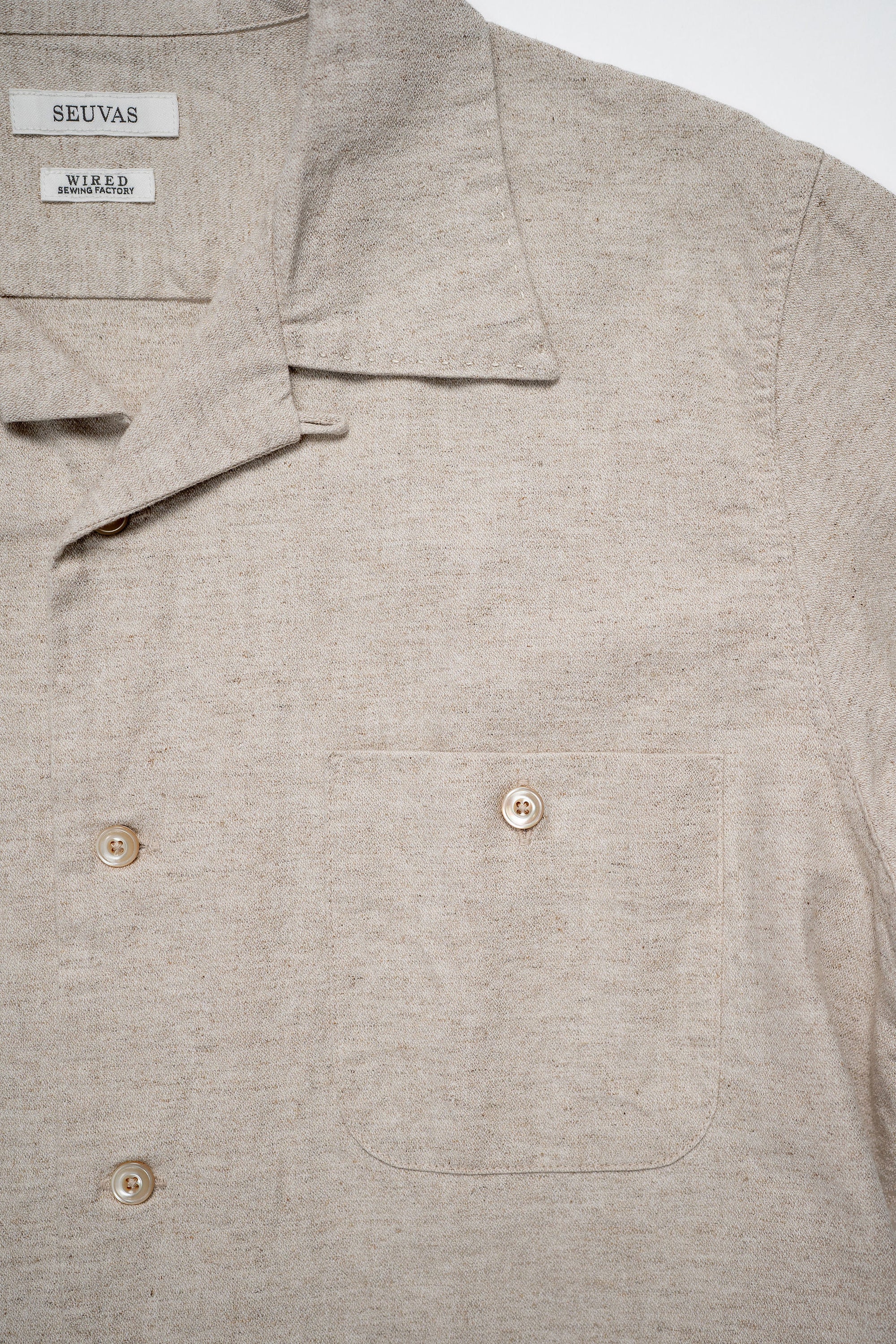 Seuvas Open Necked Short Sleeve - Natural