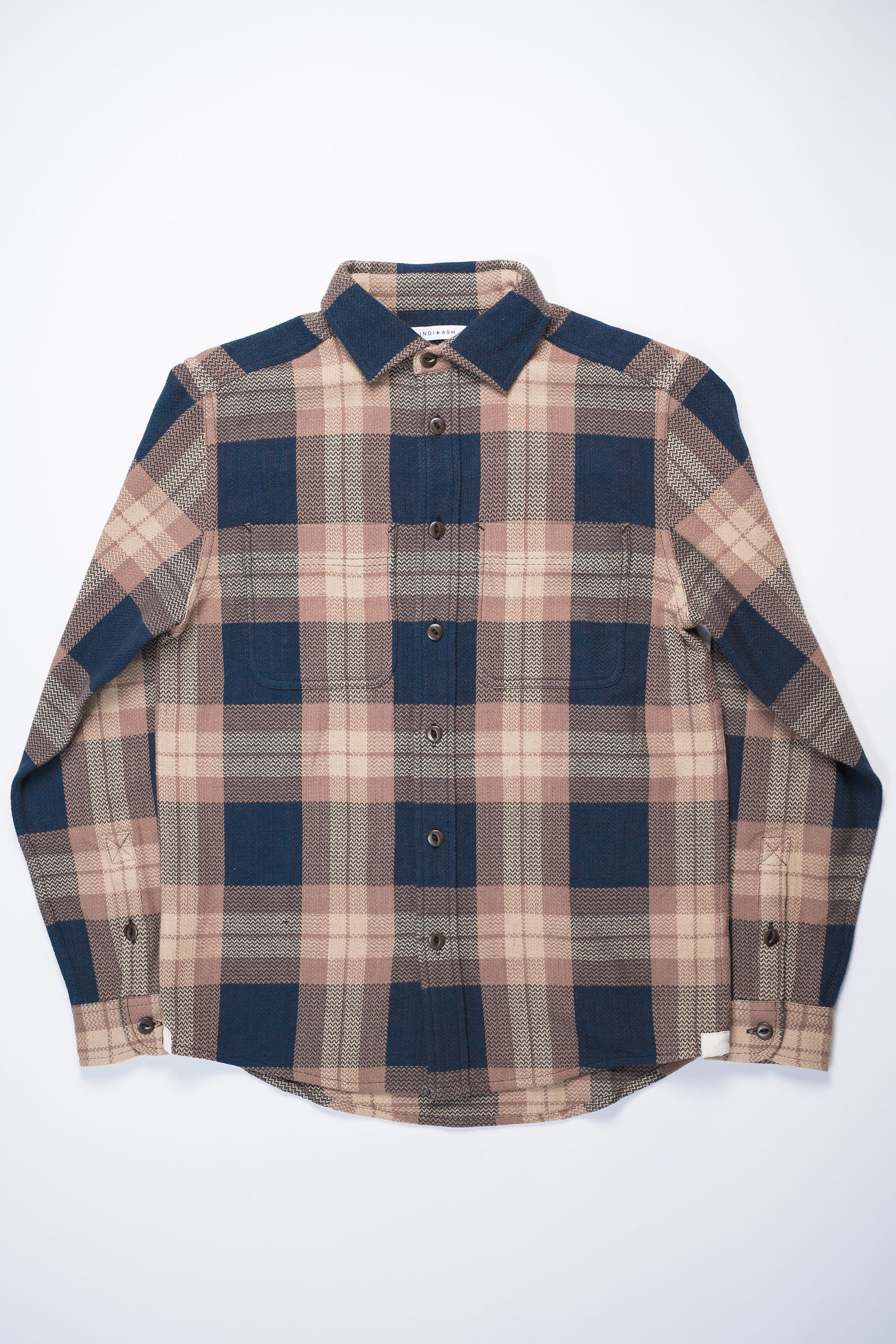 Indi + Ash Ames Workshirt - Iron/Catechu Handwoven Plaid