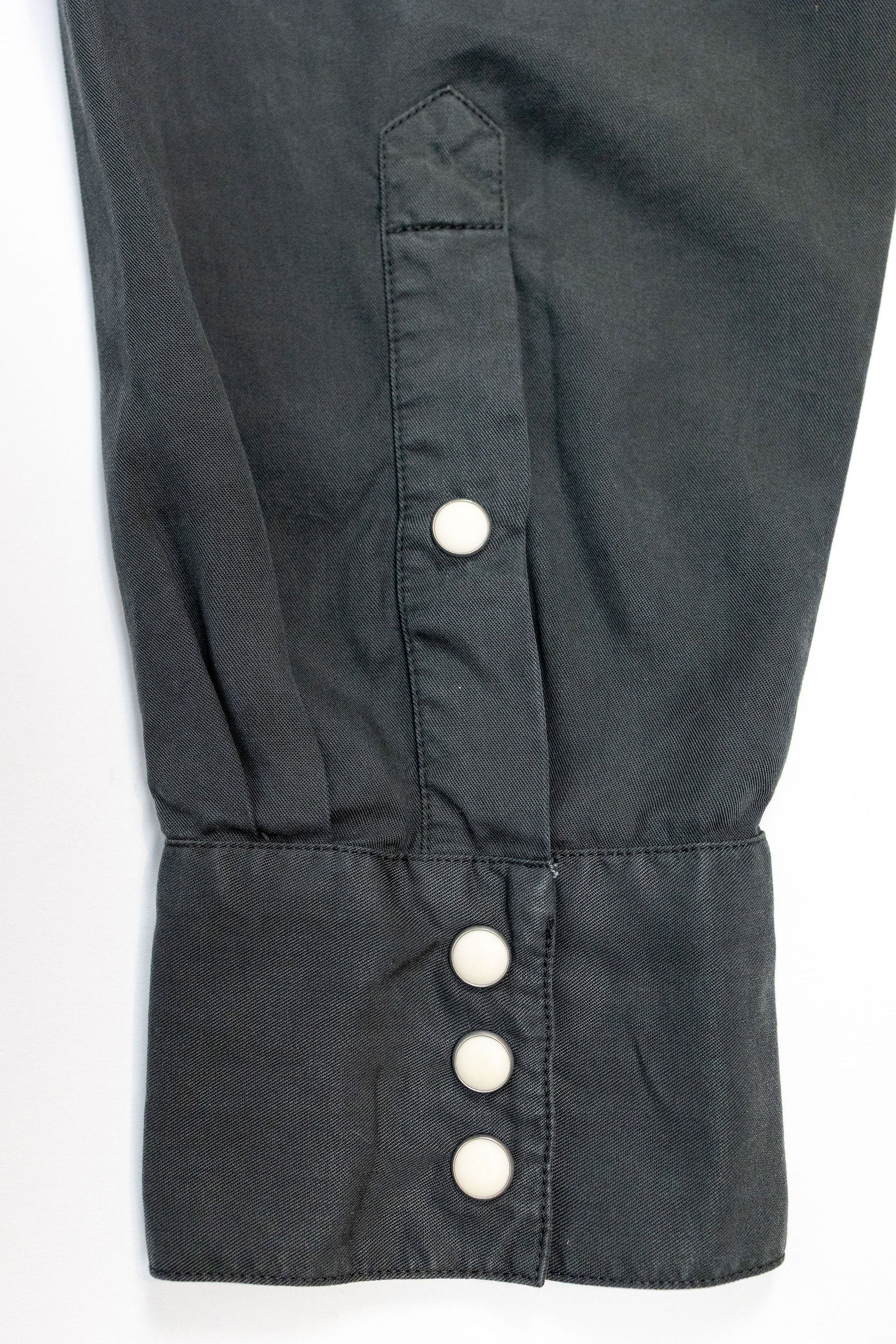 Wythe Tencel Gabardine Pearlsnap Shirt - Faded Black