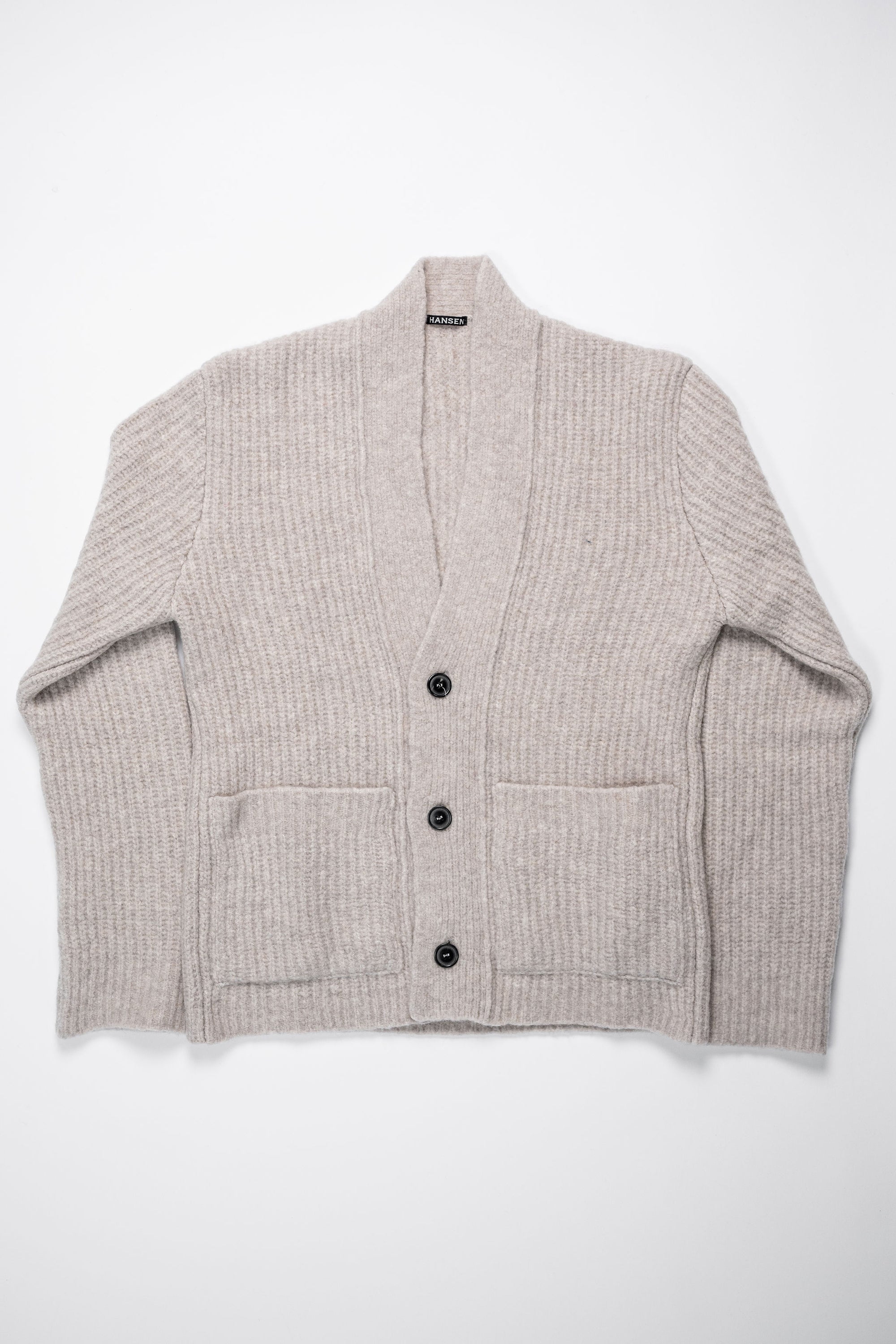 Hansen Garments Linus Knitted Cardigan - Fuzzy Natural