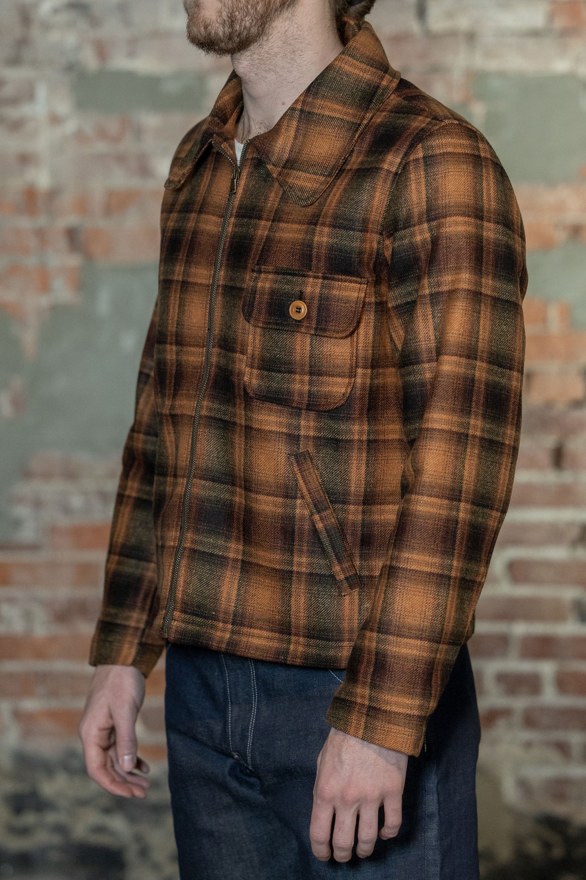Blue Blanket J45 IT173 Half Belt Italian Flannel Jacket