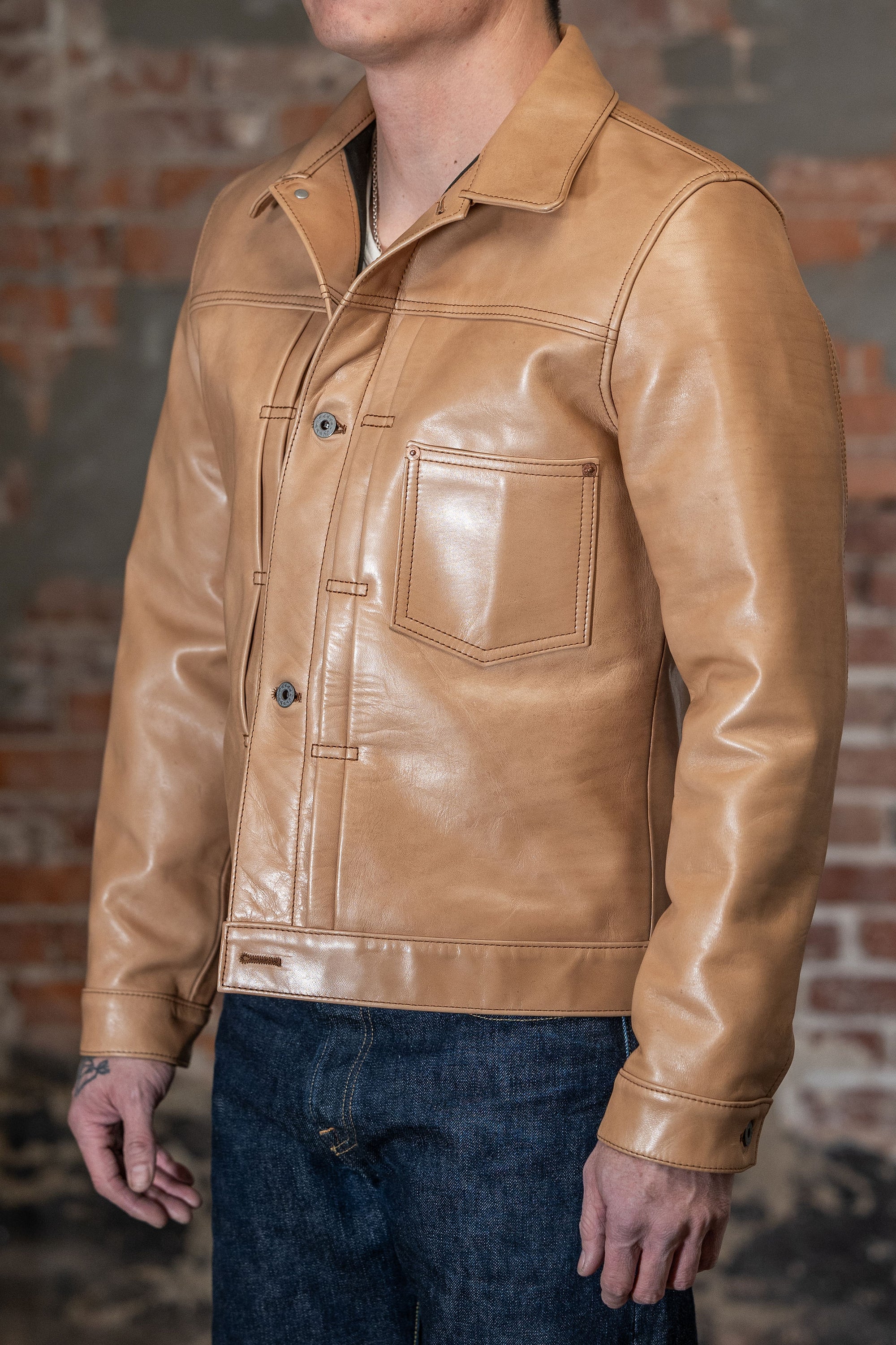 Y'2 KB-140-T Kakishibu Persimmon Tanned Horsehide - Type I Jacket
