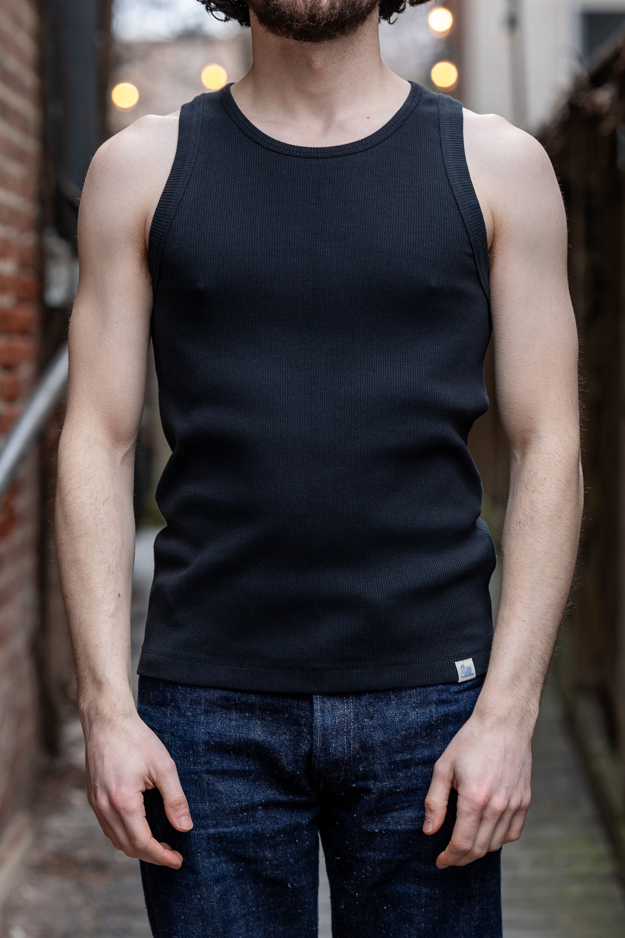 Merz b. Schwanen RIBTANK01 Good Basics 7.2oz Ribbed Tanktop - Charcoal