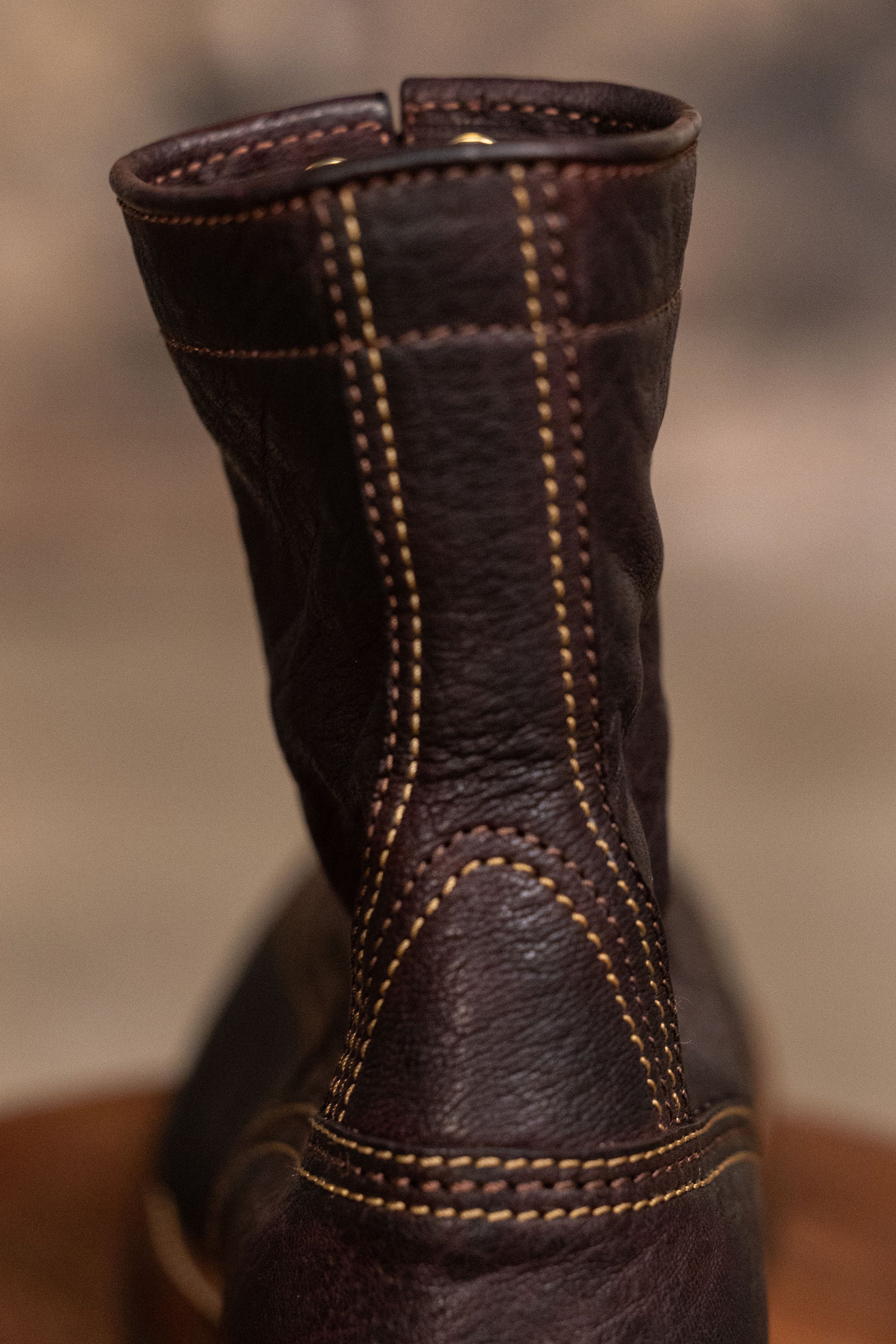 John Lofgren Donkey Puncher Boots - Burnt Dark Brown Ezo Shika Deerskin