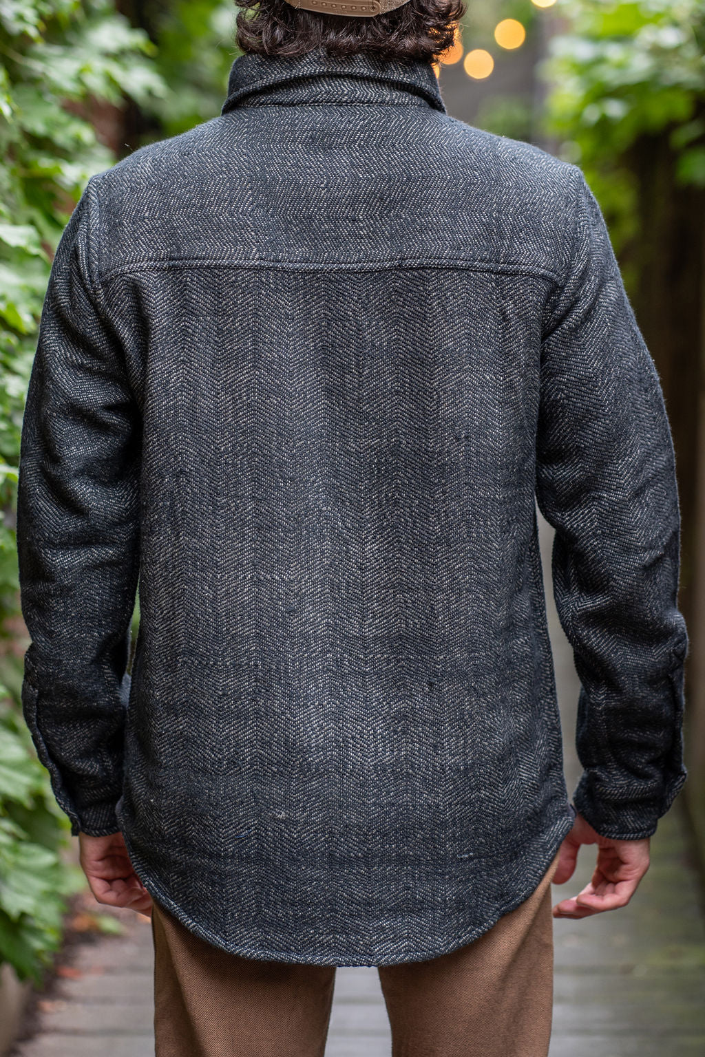 Indi + Ash Ames Workshirt - Iron/Charcoal Handwoven Herringbone