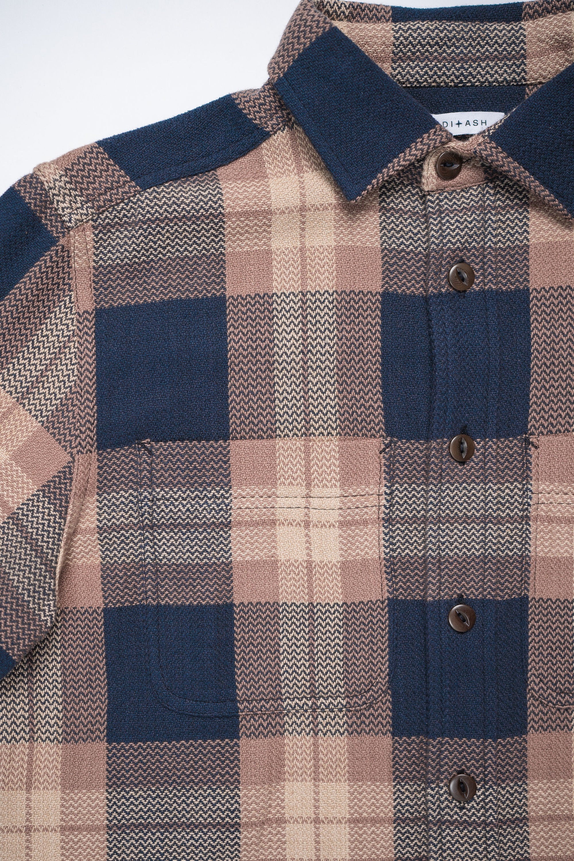 Indi + Ash Ames Workshirt - Iron/Catechu Handwoven Plaid