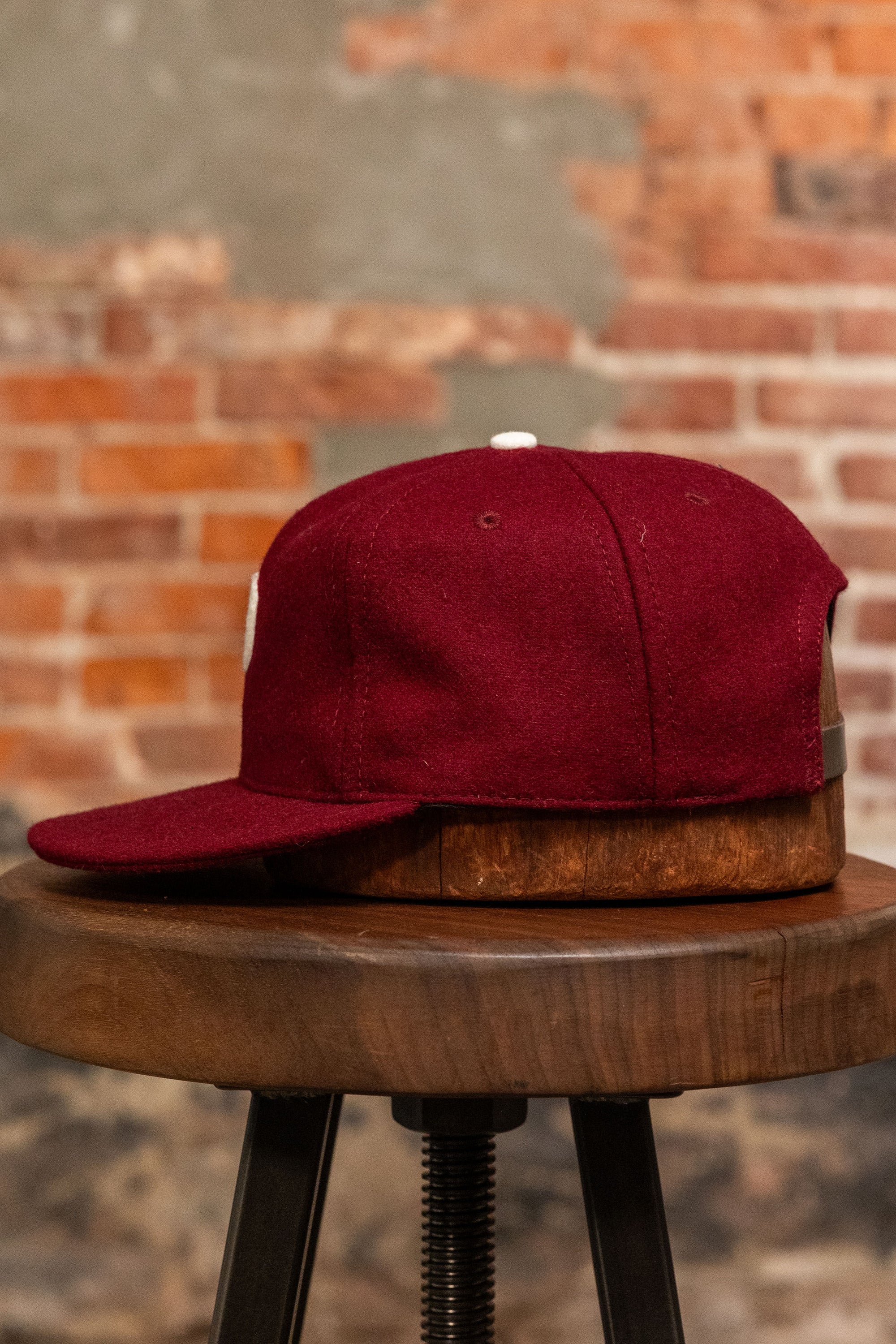 Franklin & Poe Wool Baseball Cap – Maroon “P”