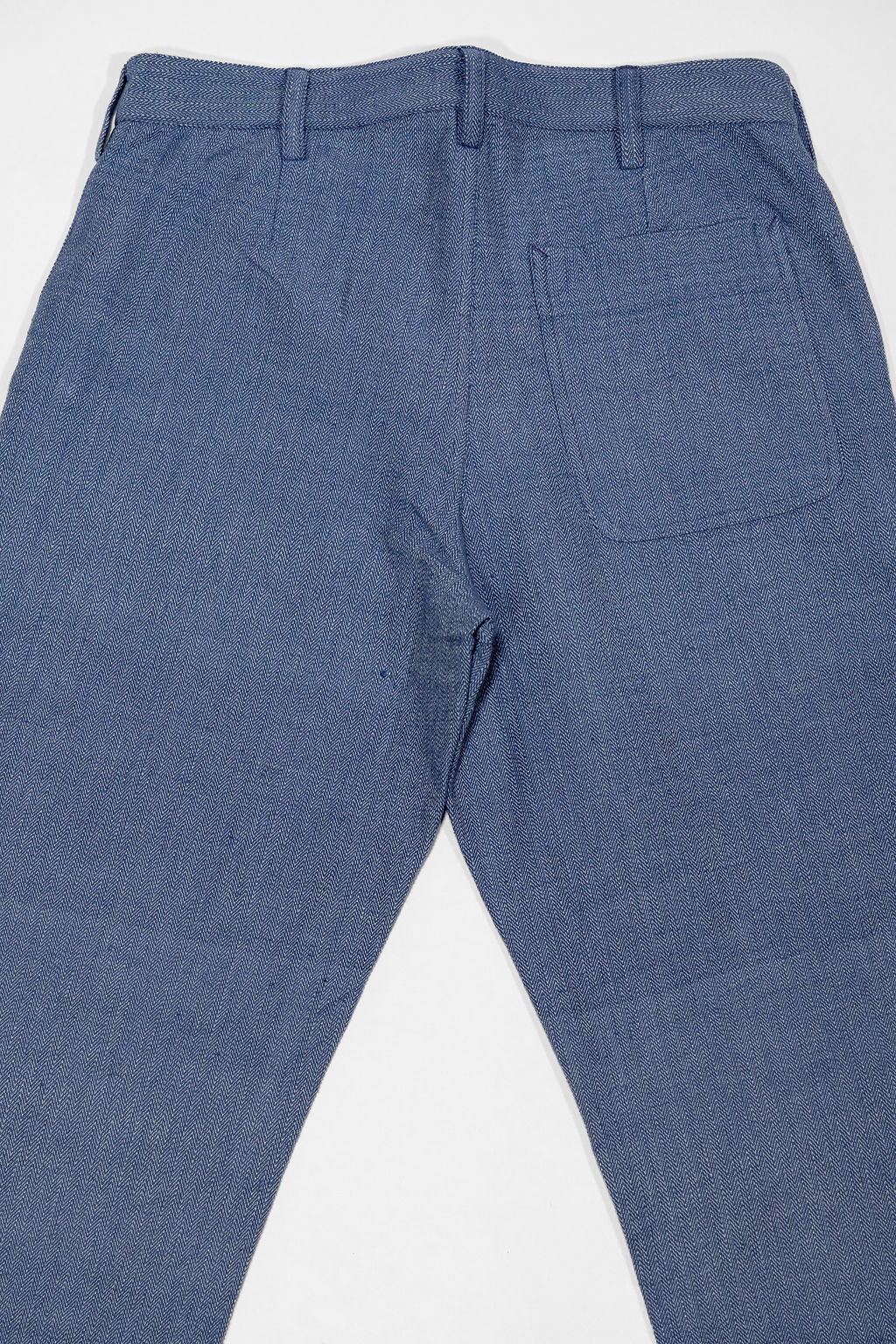Indi + Ash Isaac Pant - Handwoven Military Herringbone French Blue Indigo