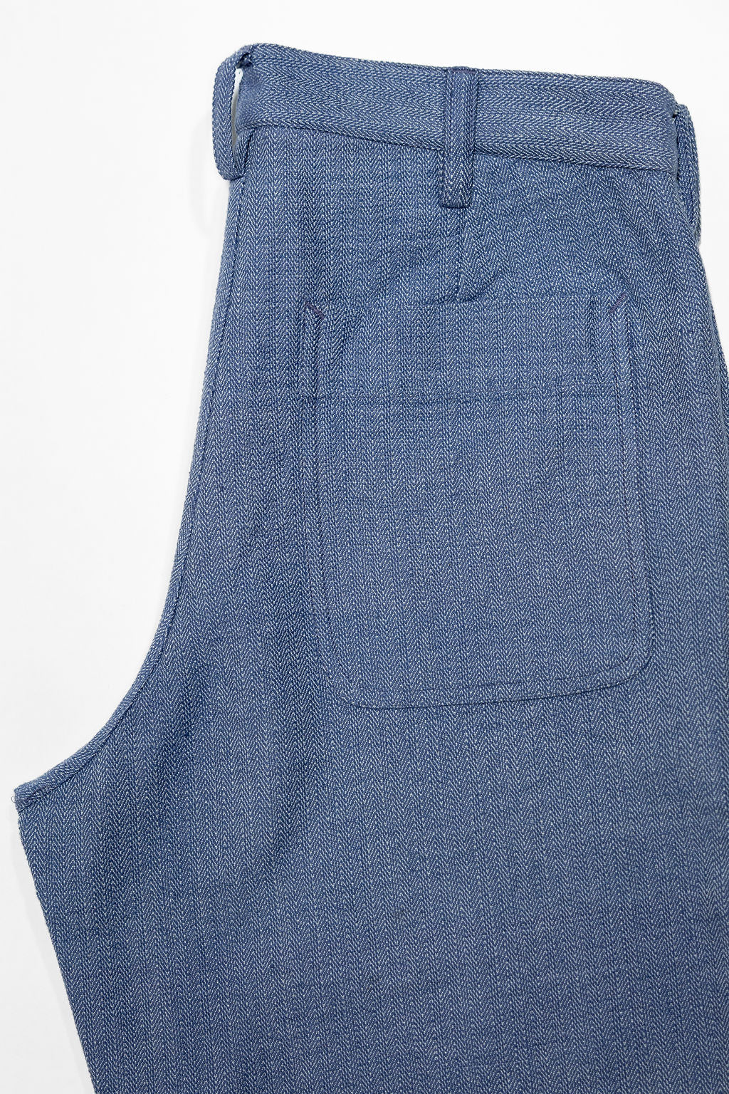 Indi + Ash Isaac Pant - Handwoven Military Herringbone French Blue Indigo