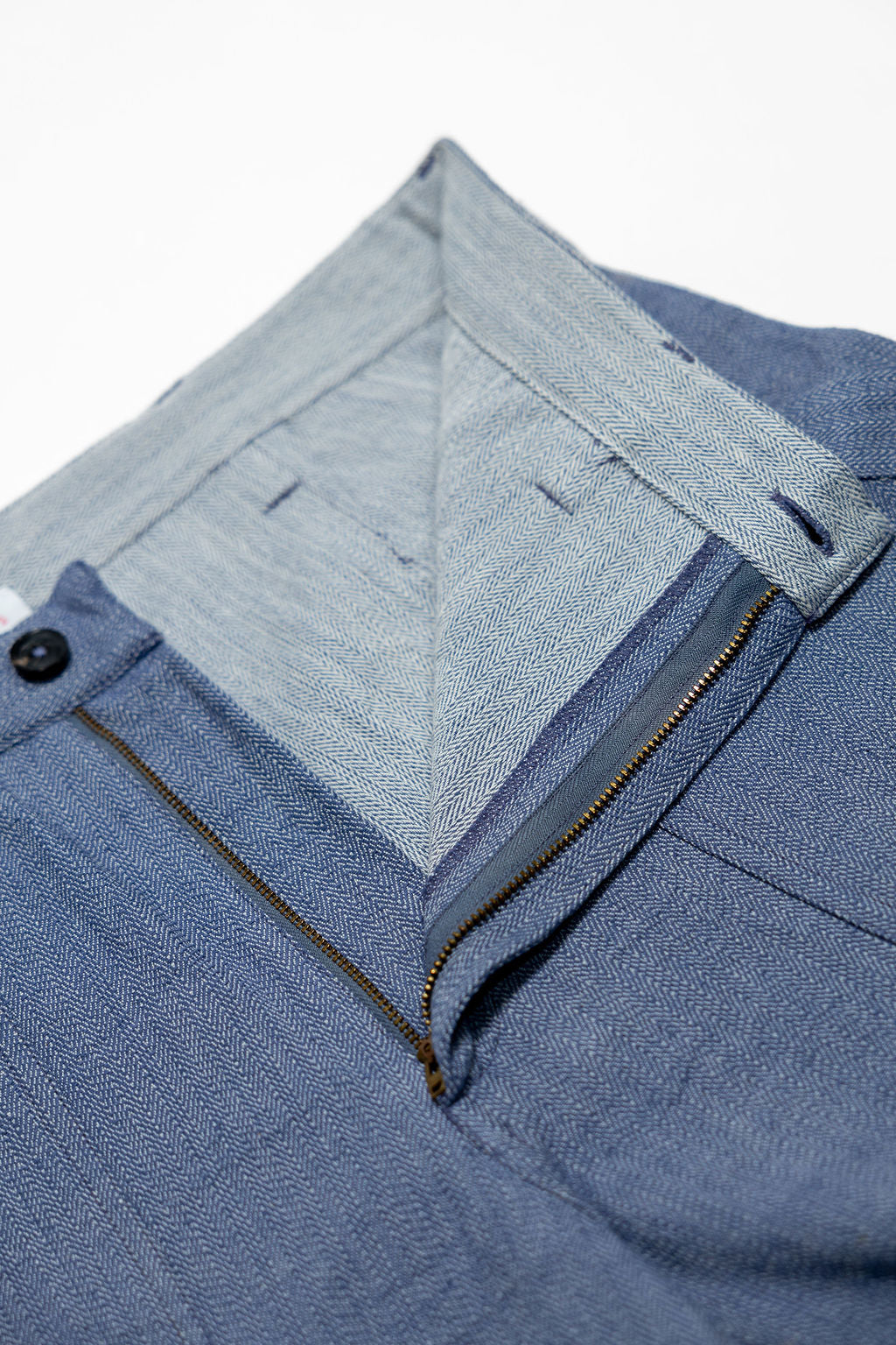 Indi + Ash Isaac Pant - Handwoven Military Herringbone French Blue Indigo