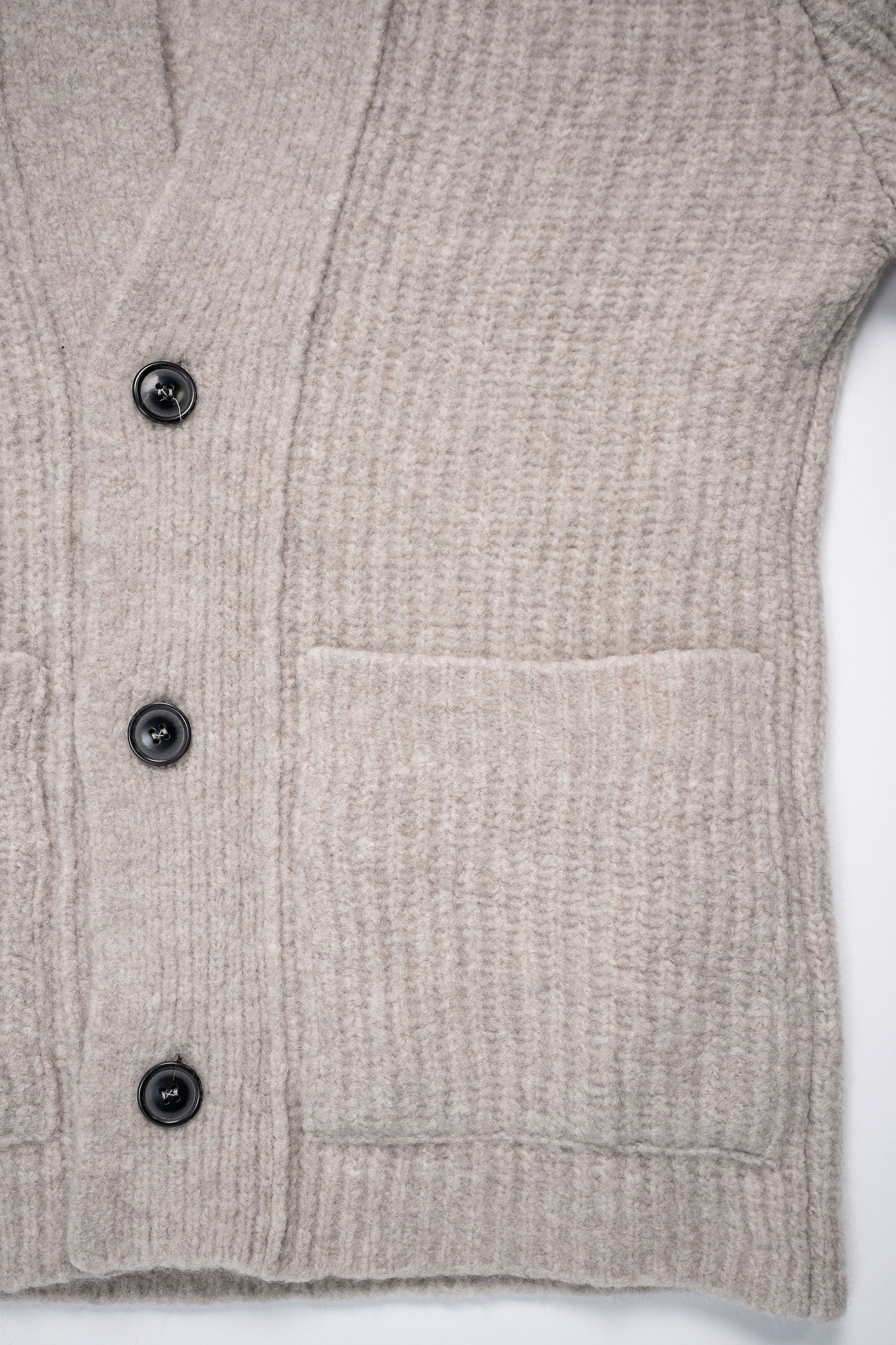 Hansen Garments Linus Knitted Cardigan - Fuzzy Natural