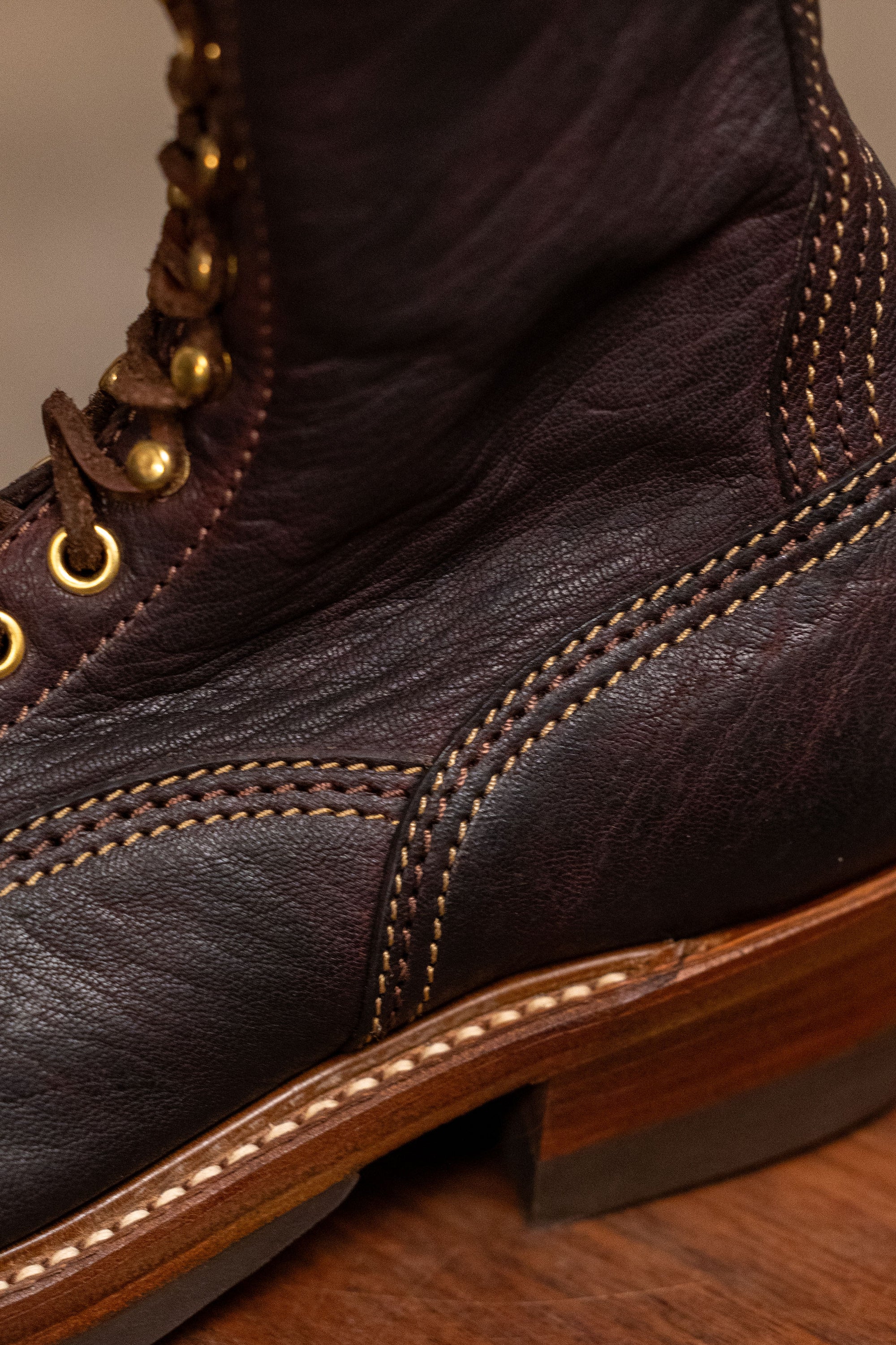 John Lofgren Donkey Puncher Boots - Burnt Dark Brown Ezo Shika Deerskin
