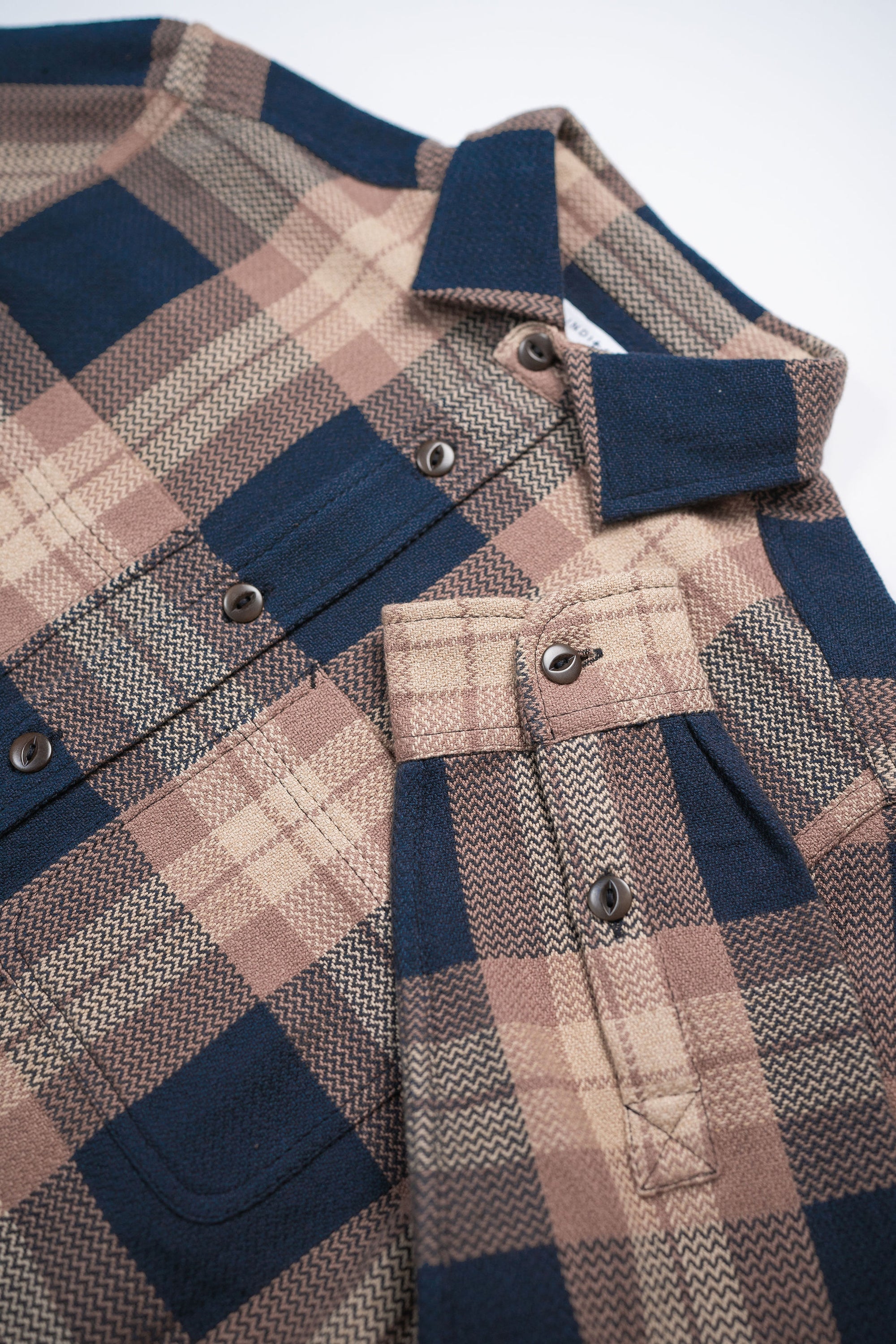 Indi + Ash Ames Workshirt - Iron/Catechu Handwoven Plaid