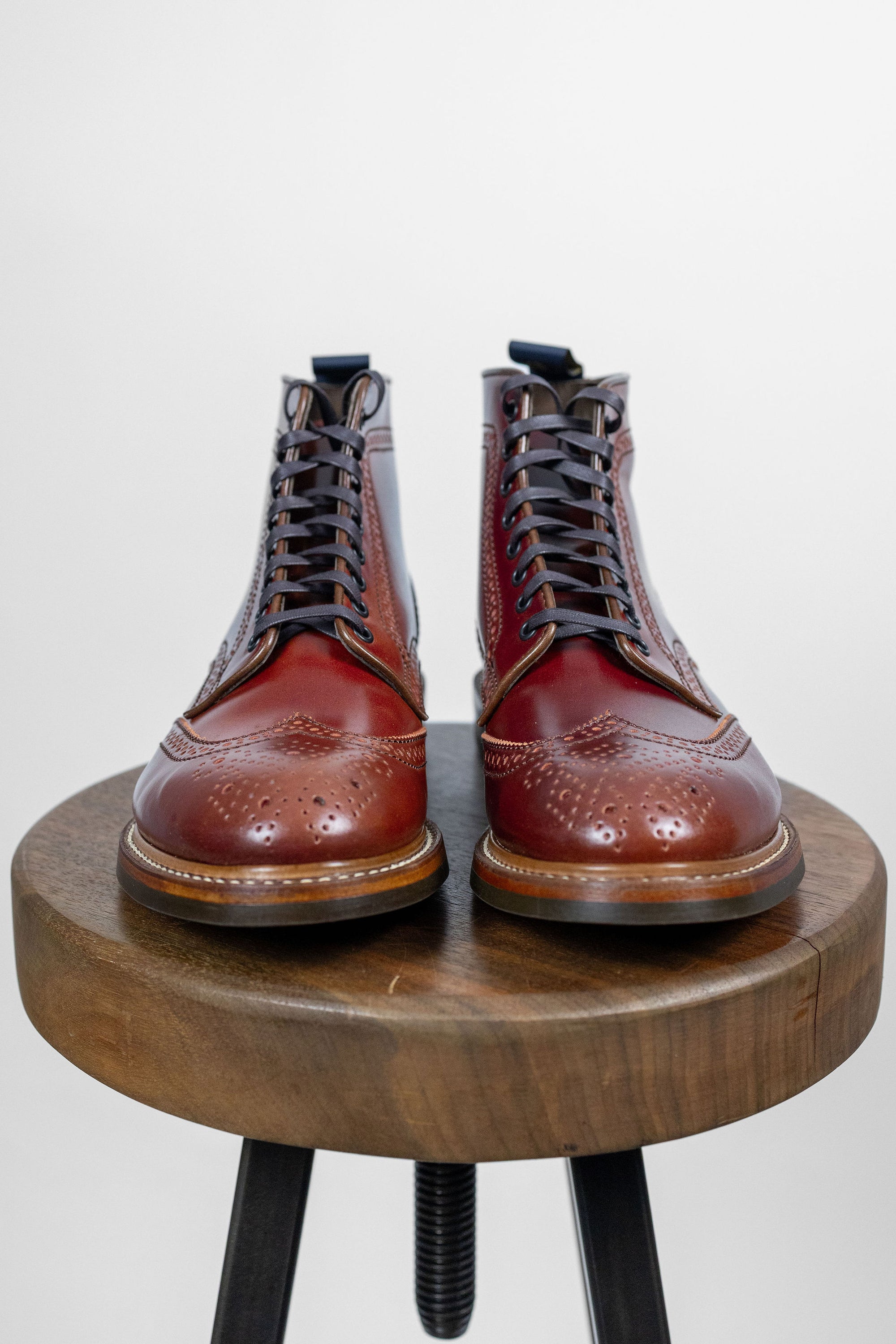 John Lofgren Glover Brogues - Shinki Hikaku Shell Cordovan Red Brown