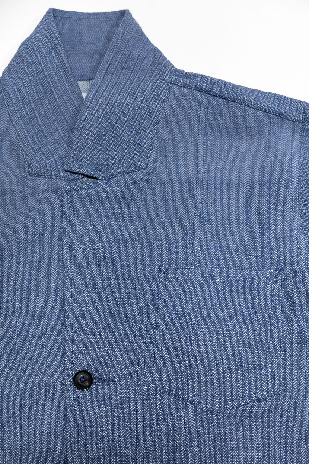 Indi + Ash Study Jacket - Handwoven Military Herringbone French Blue Indigo