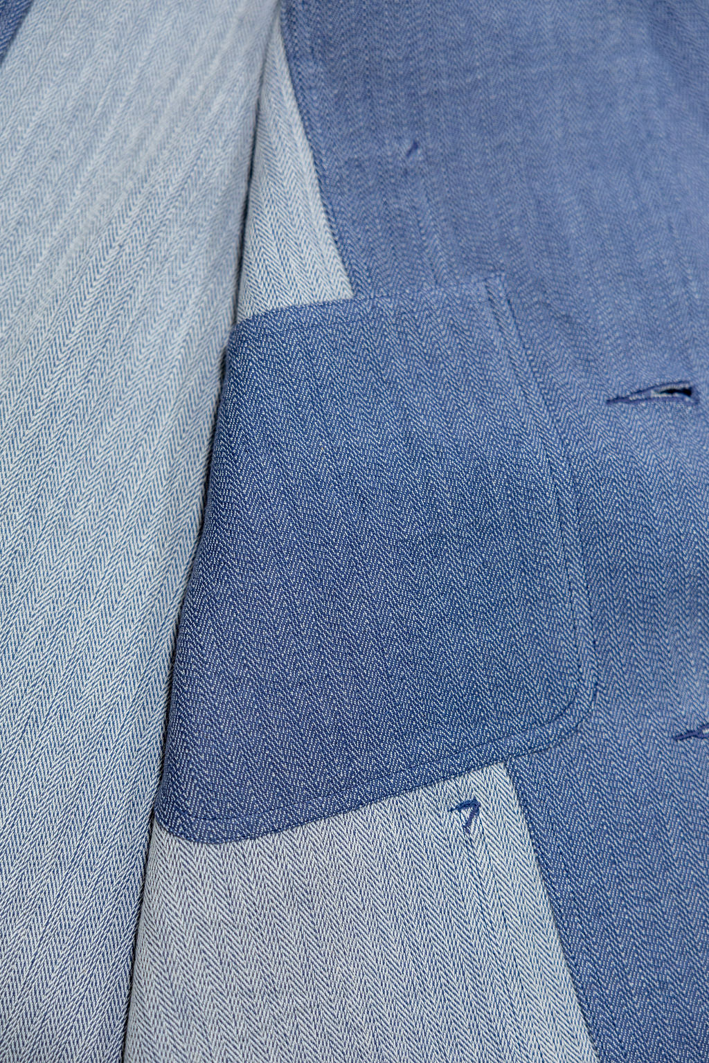 Indi + Ash Study Jacket - Handwoven Military Herringbone French Blue Indigo