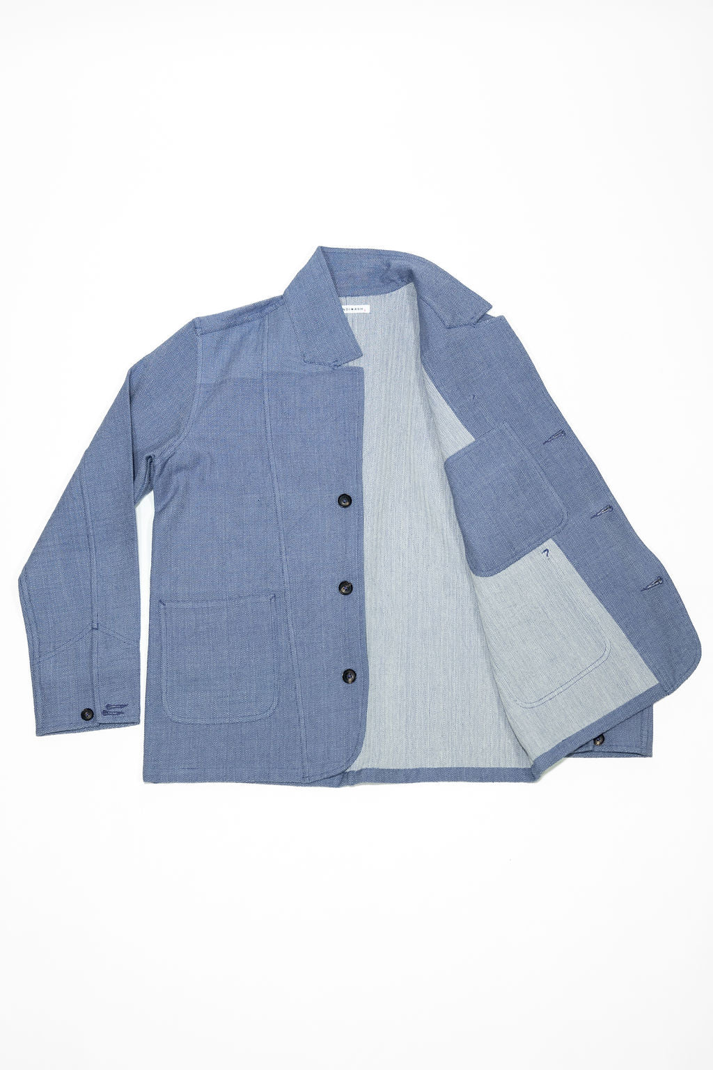 Indi + Ash Study Jacket - Handwoven Military Herringbone French Blue Indigo