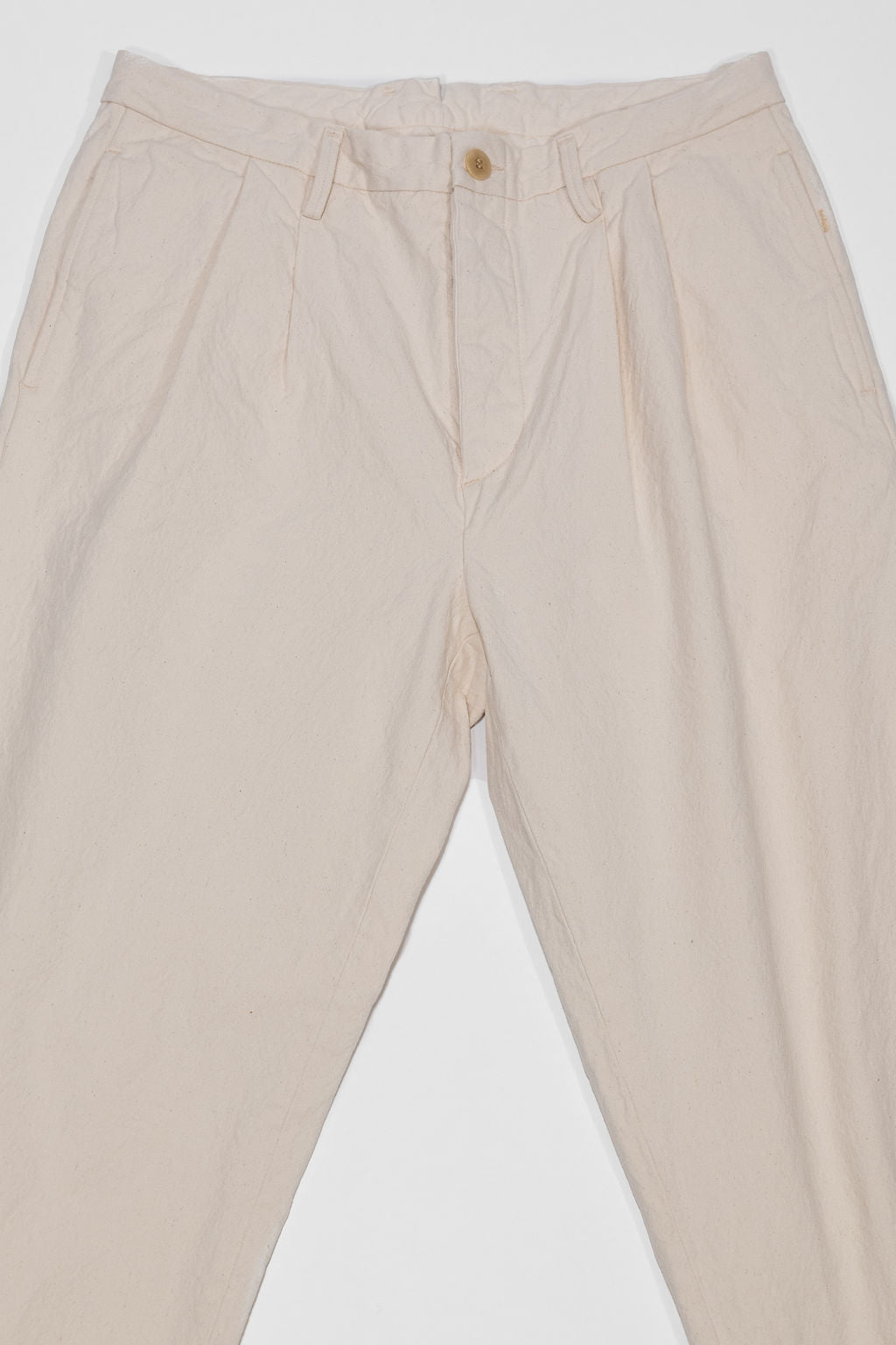 Seuvas 10oz Canvas 2-Tuck Trousers (Long) - Natural