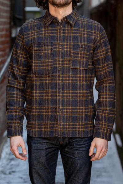 新品 READYMADE 23AW CHECK TWEED SHIRT Pure Blue Japan Woven Tweed Check Double Pocket Shirt 2229