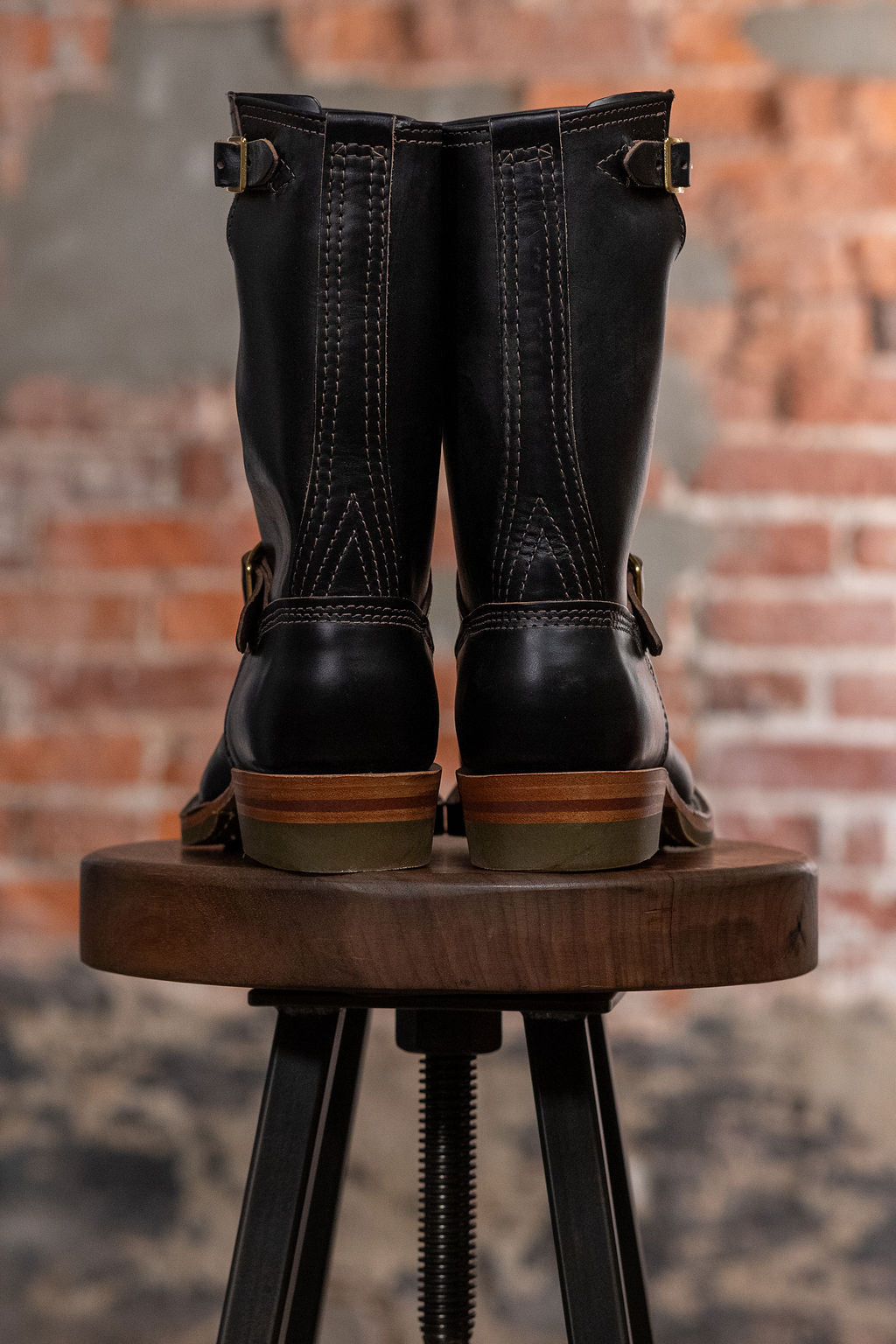 Wesco Boots Mister Lou - Horween Black Horsehide Green Super Grip Sole