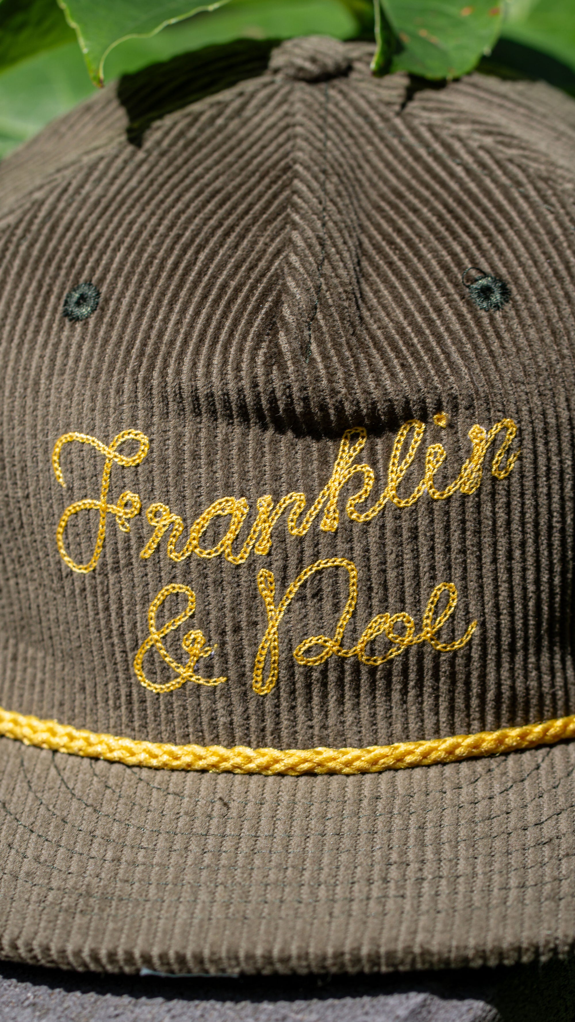 Franklin & Poe x Sandlot Goods Chainstitch Embroidered Cord Cap - Olive Corduroy