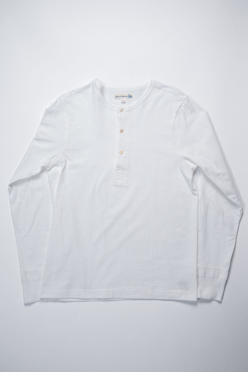 Merz b. Schwanen 206 Henley Long Sleeve - White