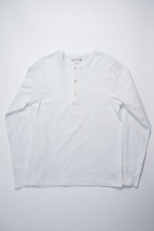Merz b. Schwanen 206 Henley Long Sleeve - White - Franklin & Poe