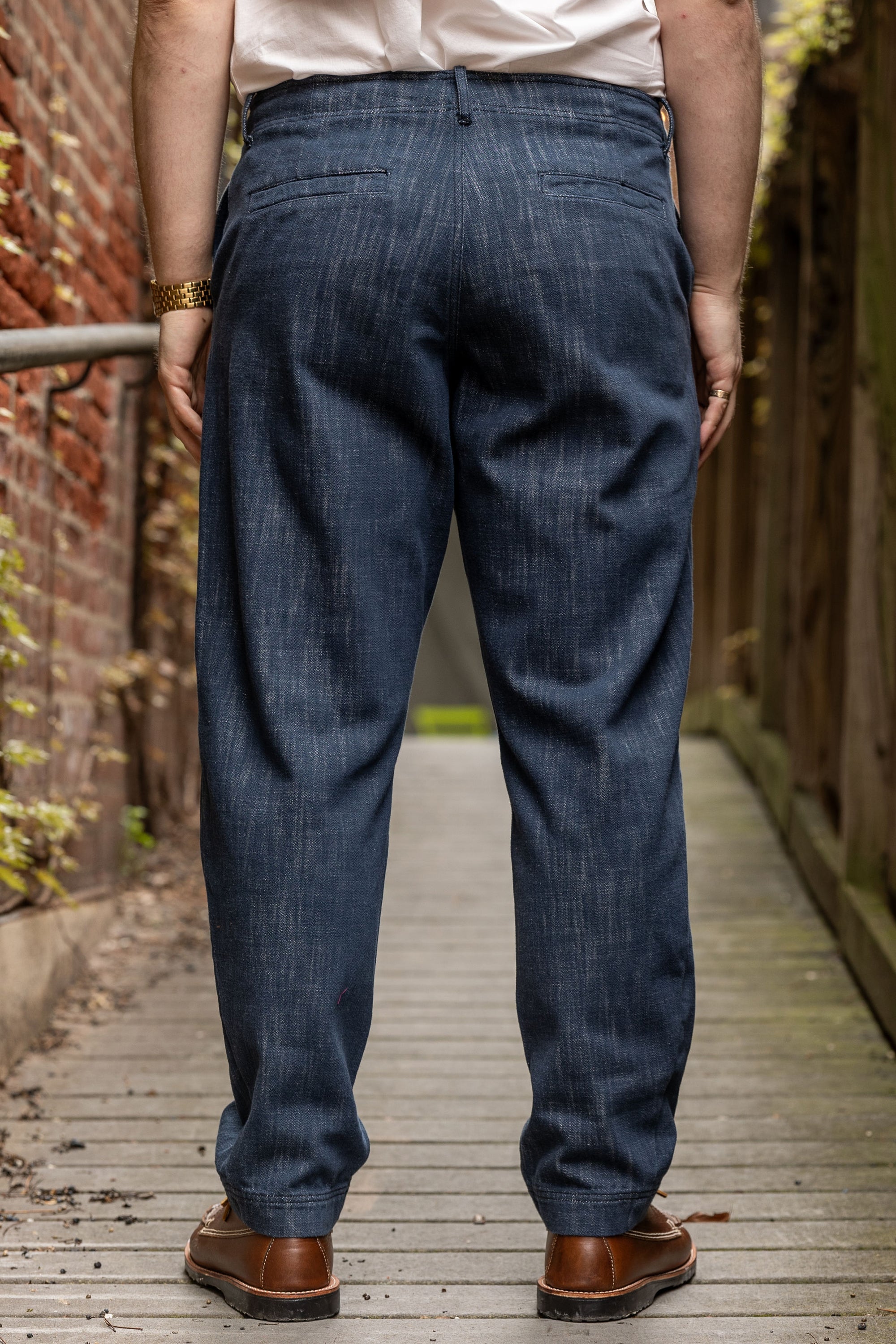Hansen Garments Trygve Wide Cut Cropped Trousers - Denim Blue