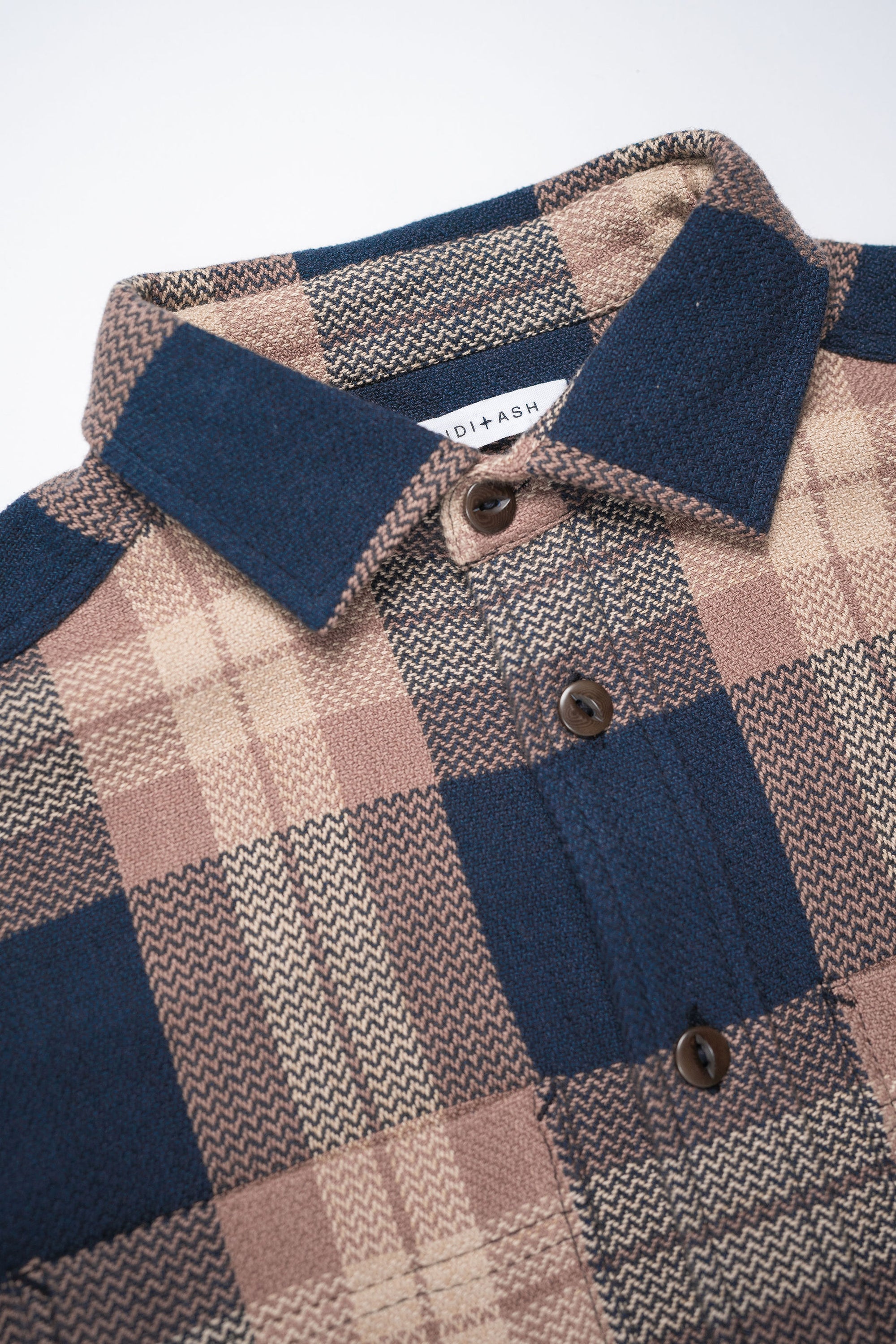 Indi + Ash Ames Workshirt - Iron/Catechu Handwoven Plaid