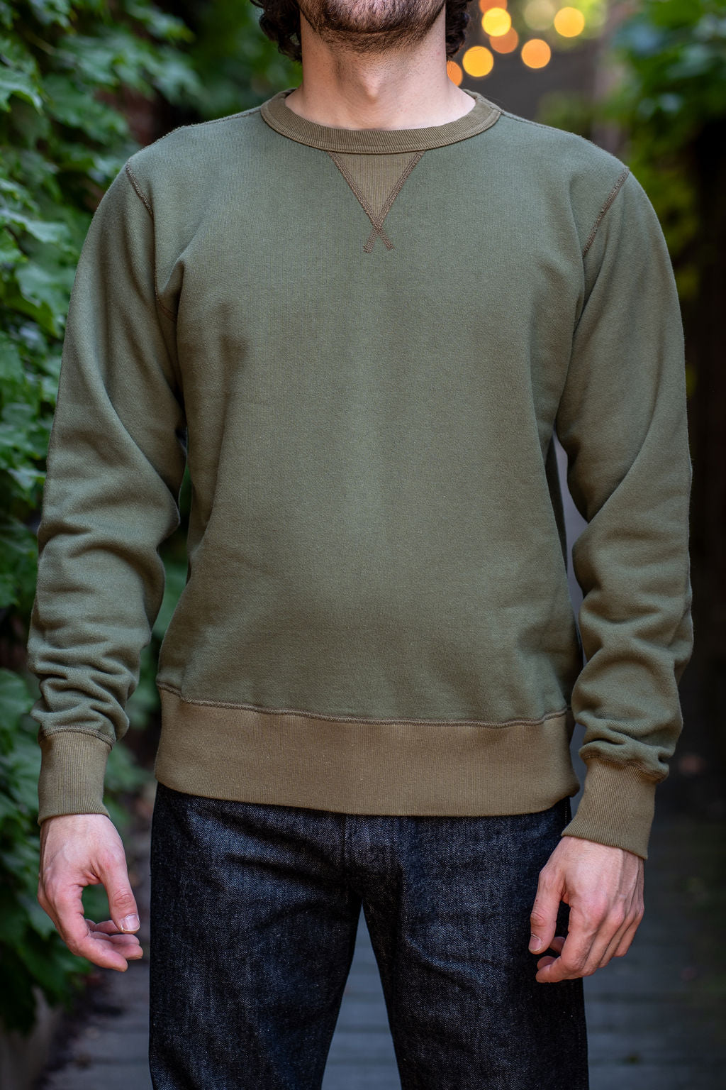 Buzz Rickson's BR65622 Set-in Crew Neck Sweatshirt - Olive